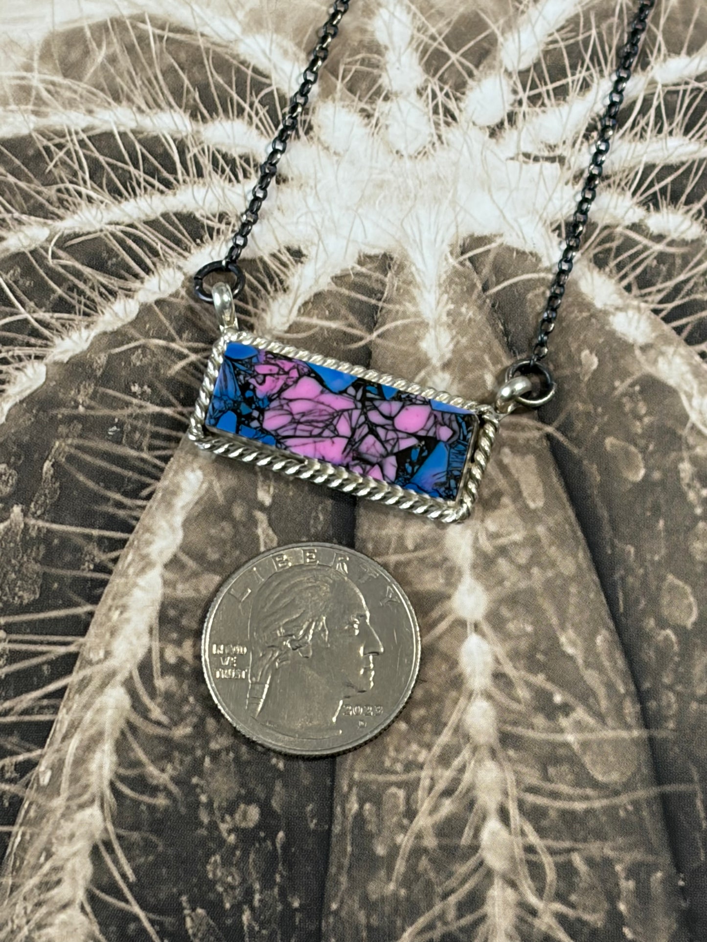 Navajo - Brandon Etcitty - Monarch Dahlia Bar Necklace