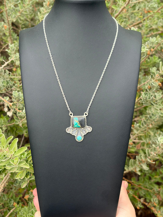 Black Jack & Kingman Turquoise Necklace