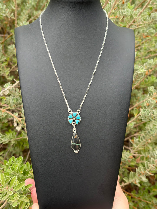 Kingman Cluster & Blackjack Necklace