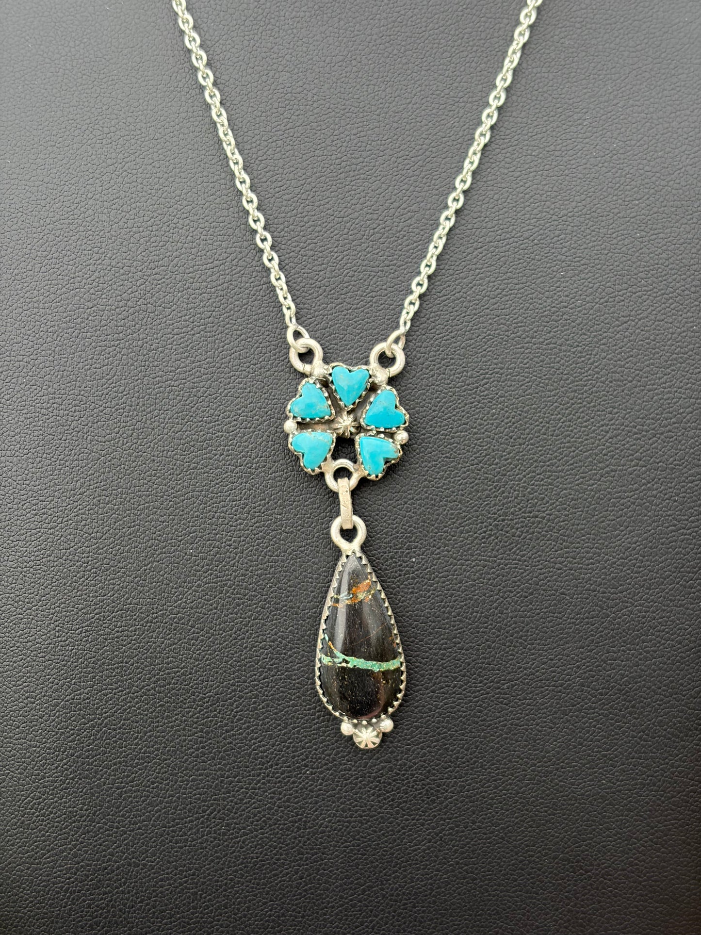 Kingman Cluster & Blackjack Necklace