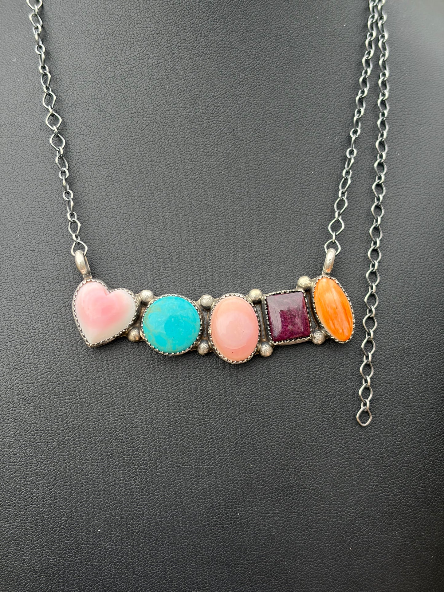 Navajo - Hiram Largo - Multi-Stone Bar Statement Necklace