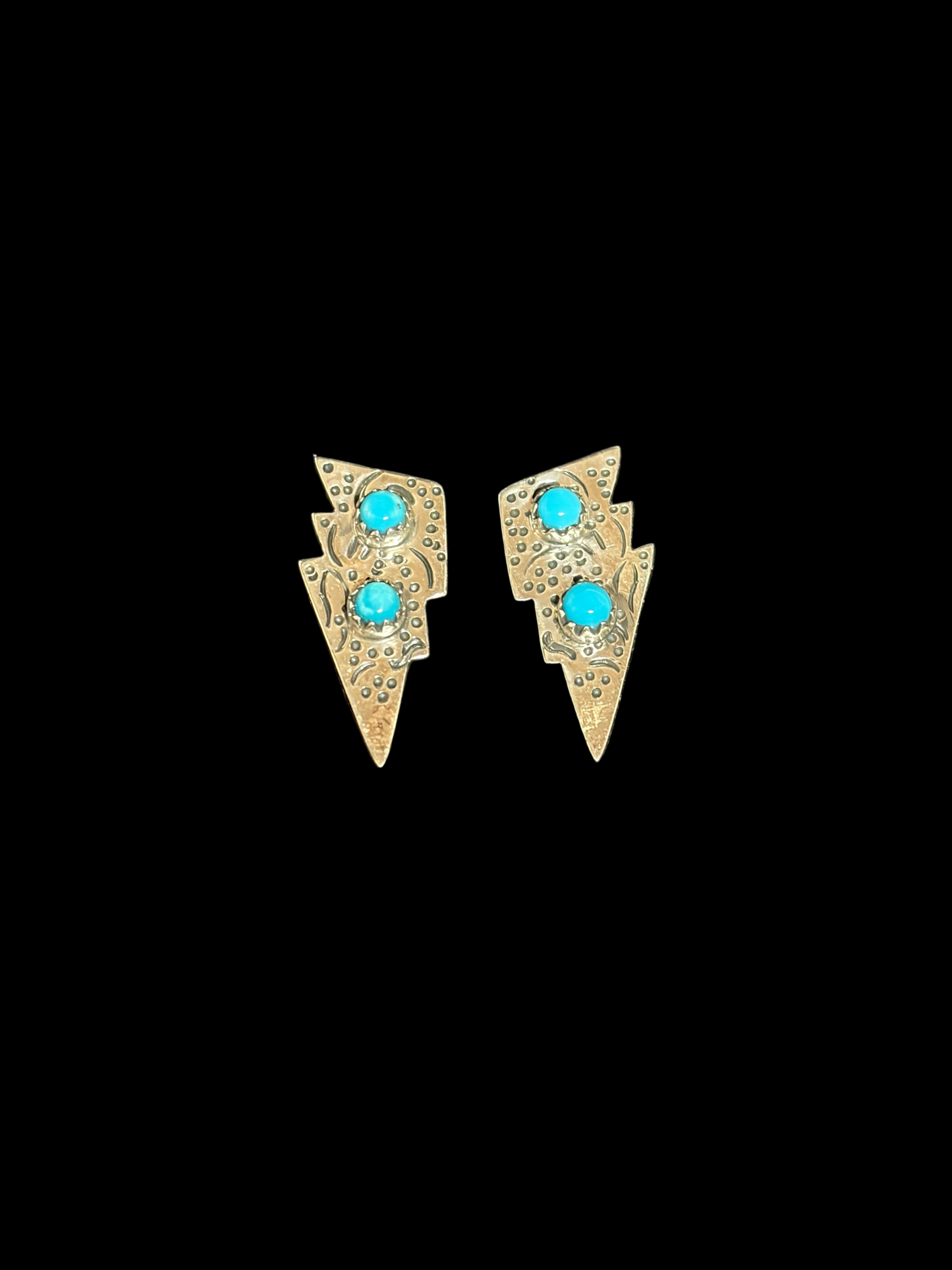 Handcrafted Kingman Turquoise Bolt Earrings