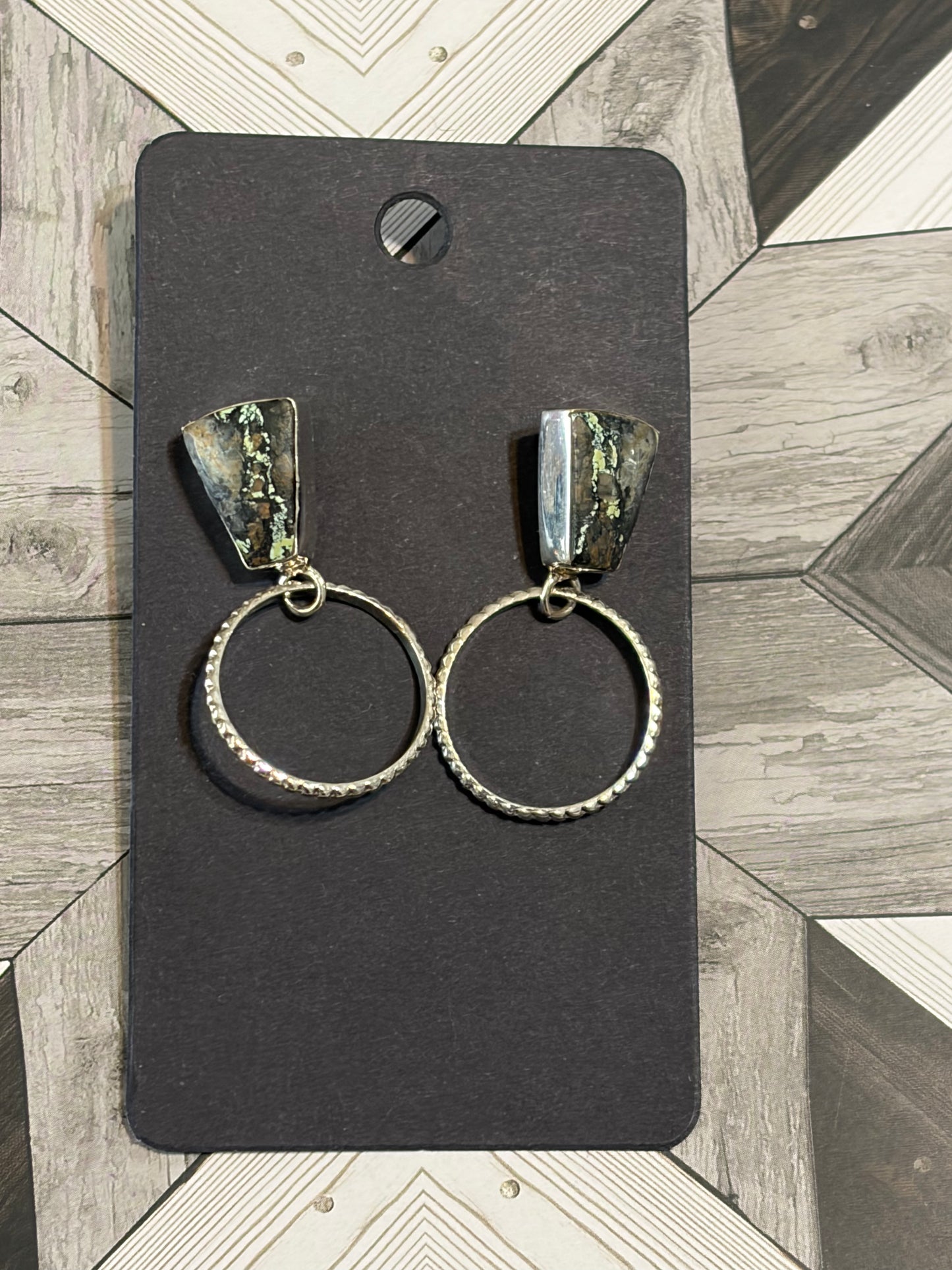 Blackjack Post Hoop Earrings