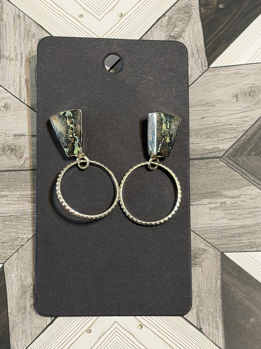 Blackjack Post Hoop Earrings
