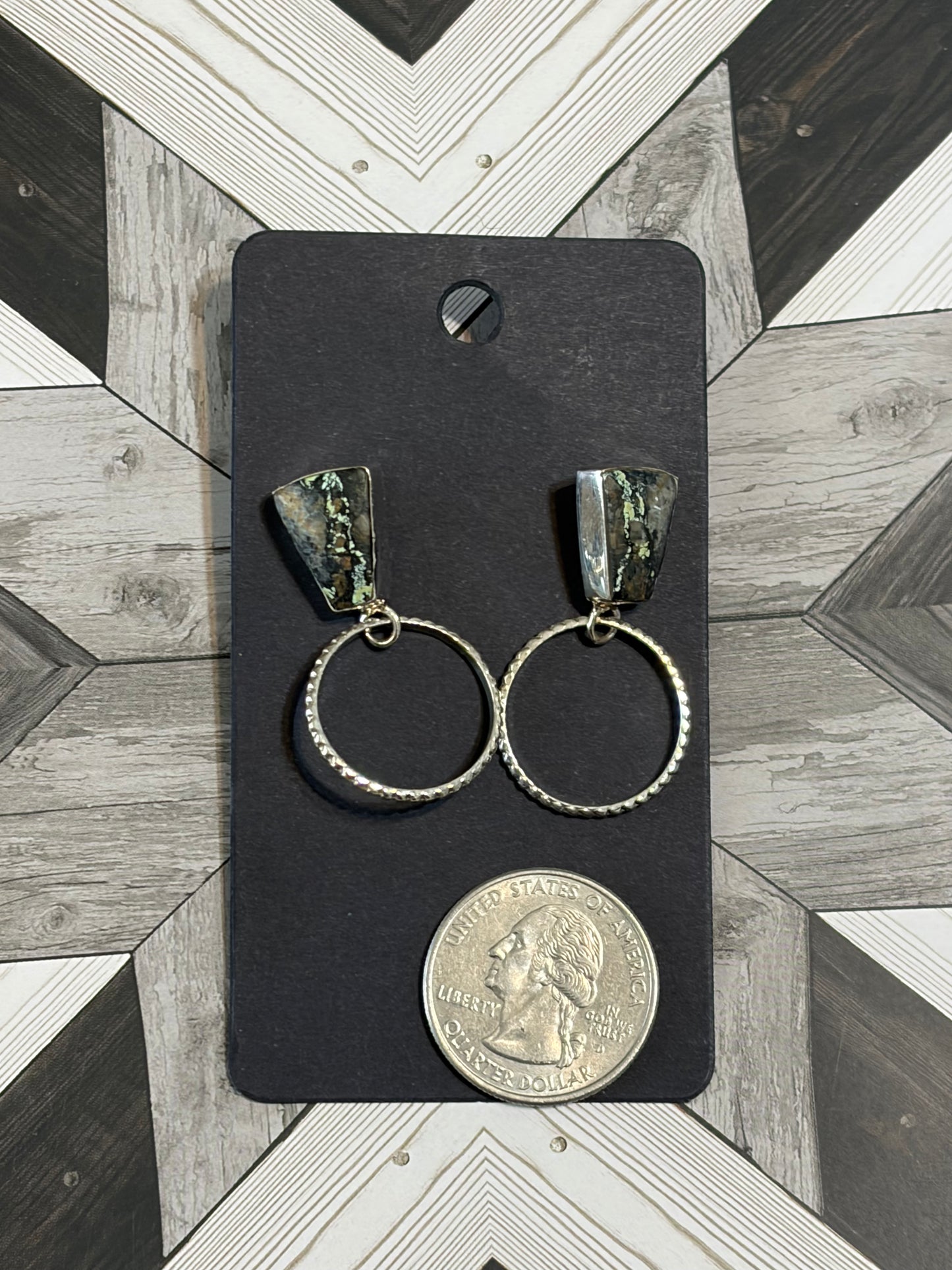 Blackjack Post Hoop Earrings