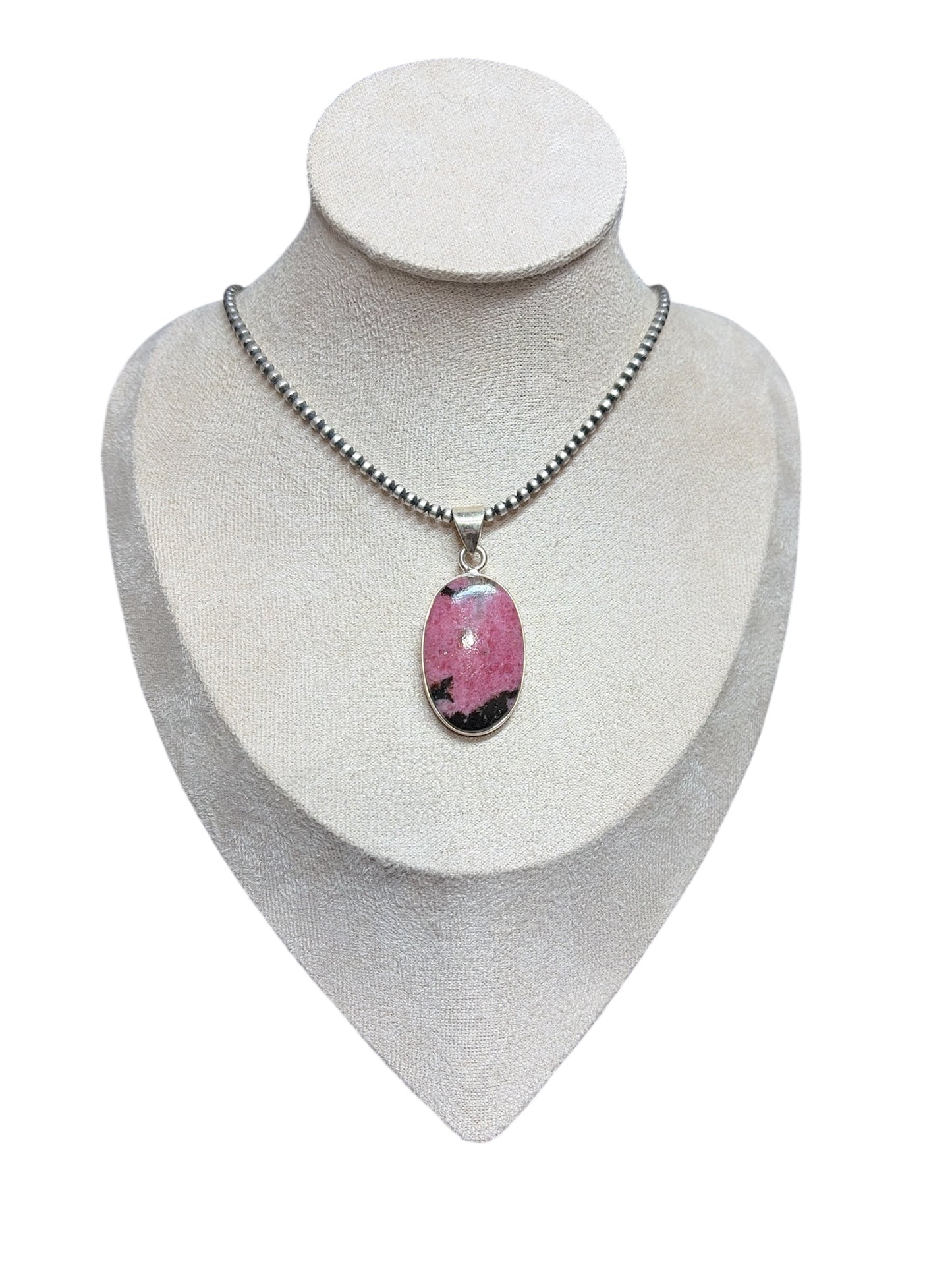 Rhodonite Sterling Silver Pendant