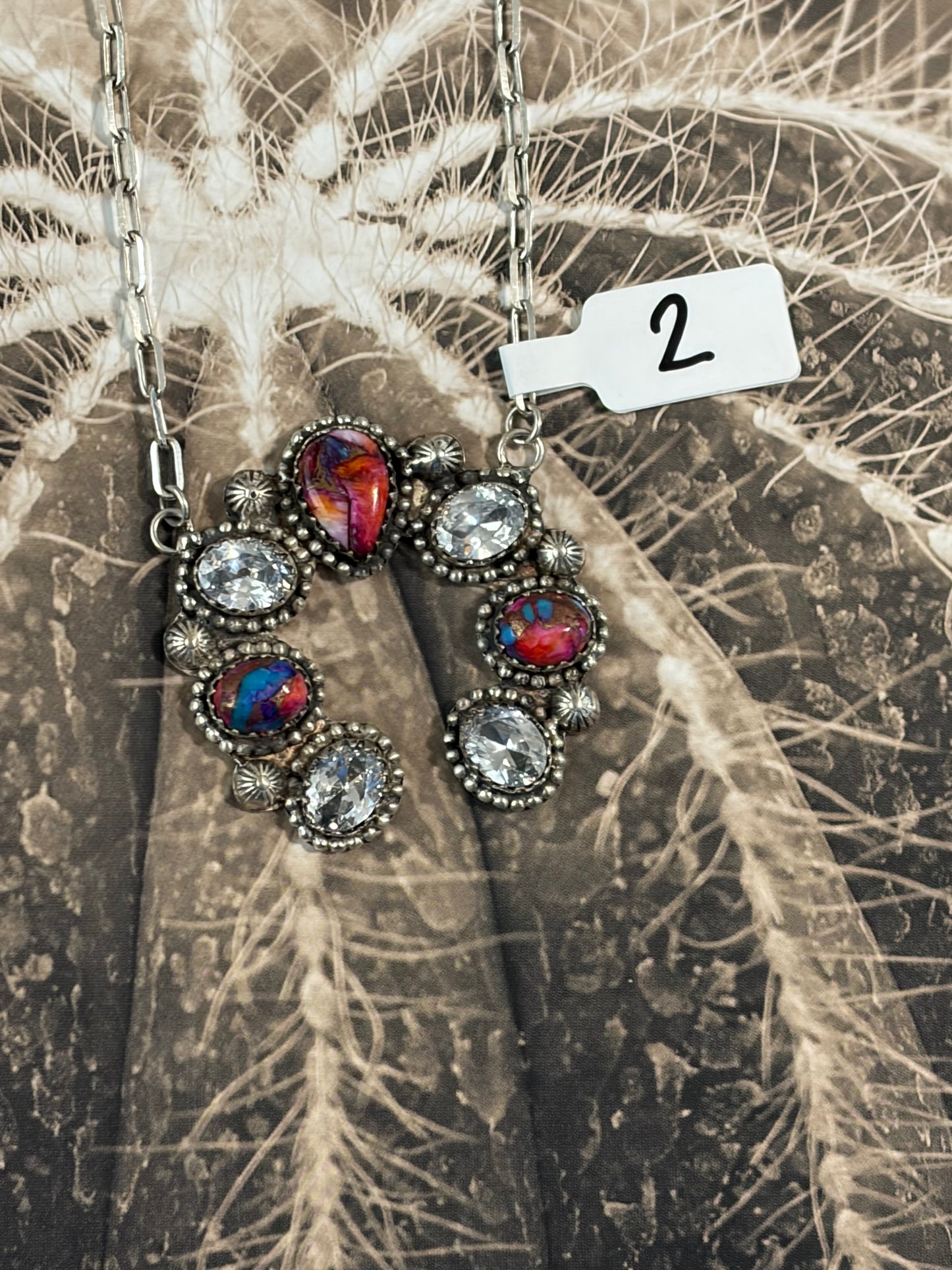 Southwestern Sparkle Naja Style Neckalce- Pink Dahlia