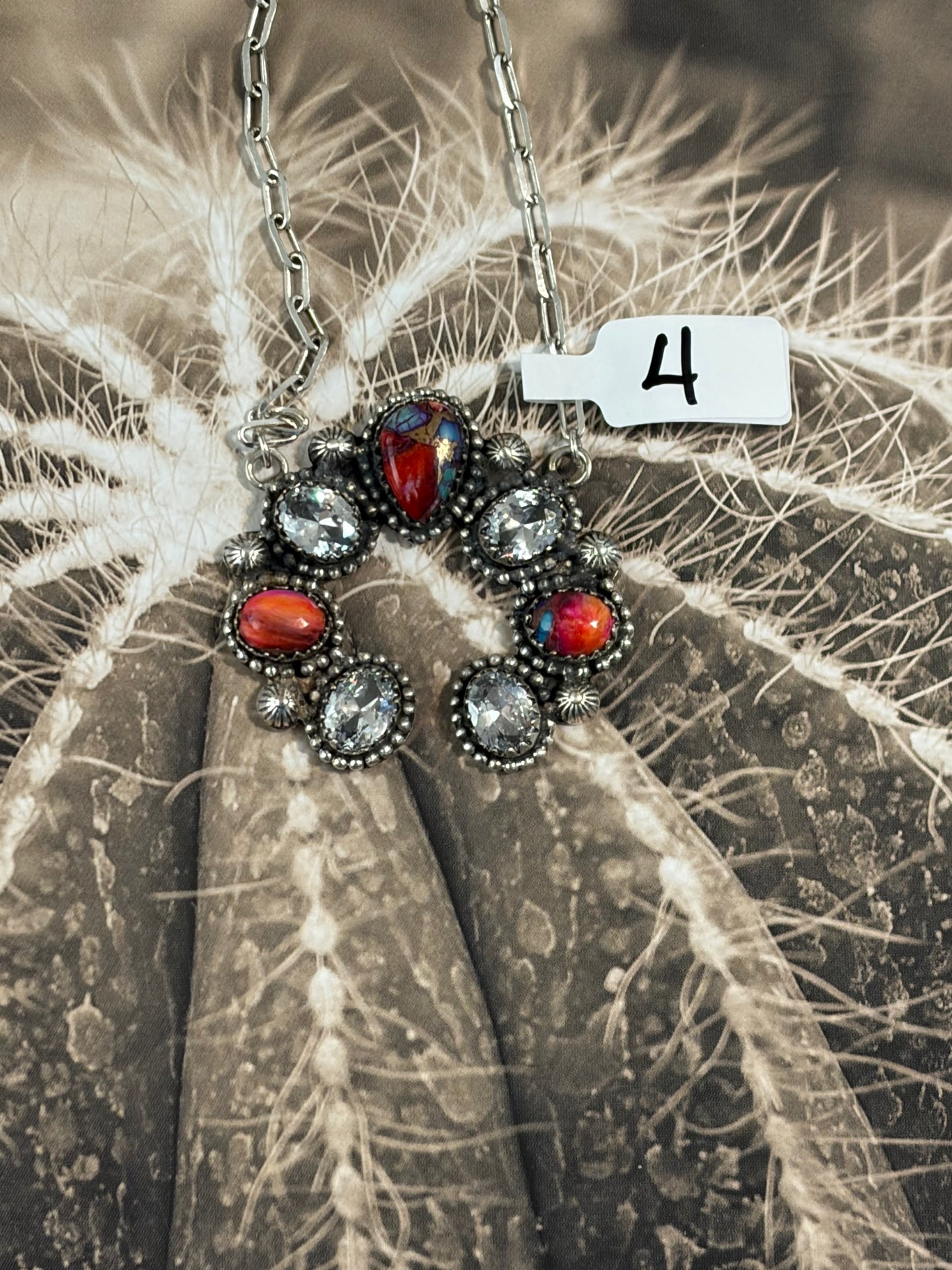 Southwestern Sparkle Naja Style Neckalce- Pink Dahlia