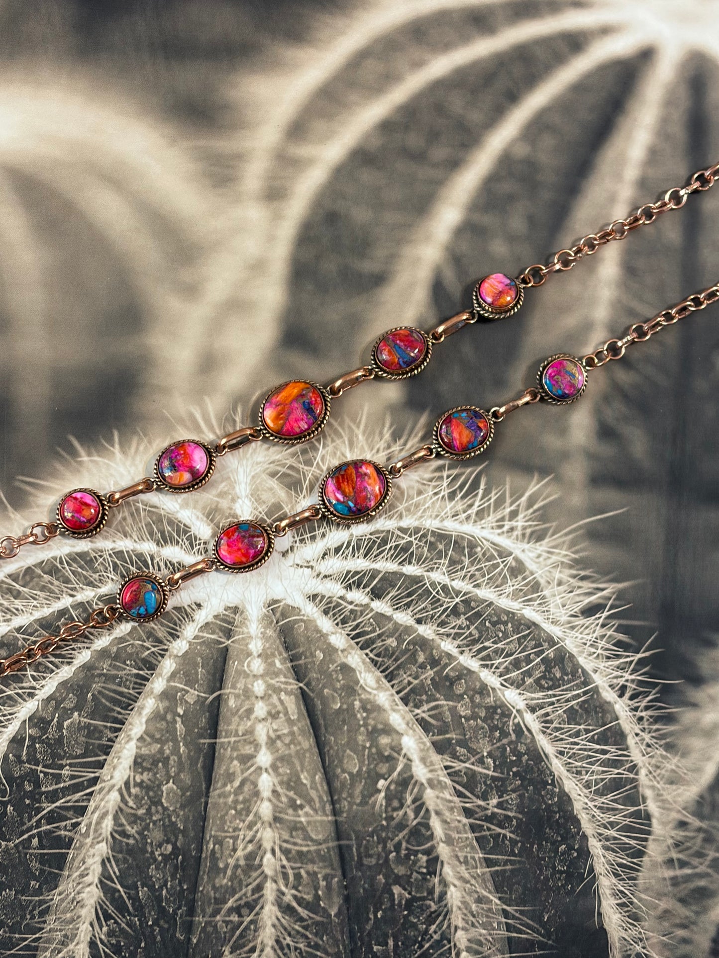 COPPER - 5 Stone Choker Necklaces