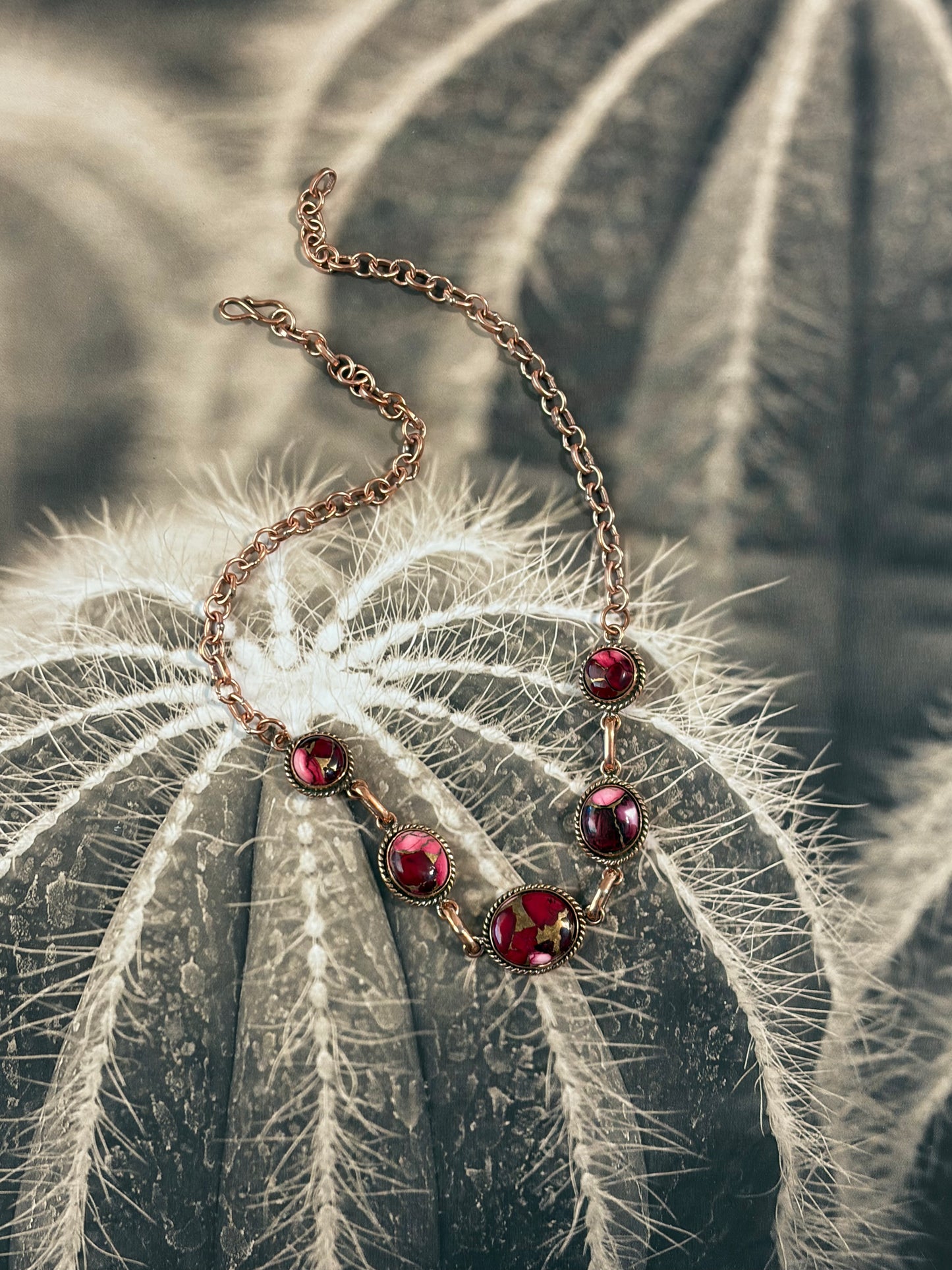 COPPER - 5 Stone Choker Necklaces
