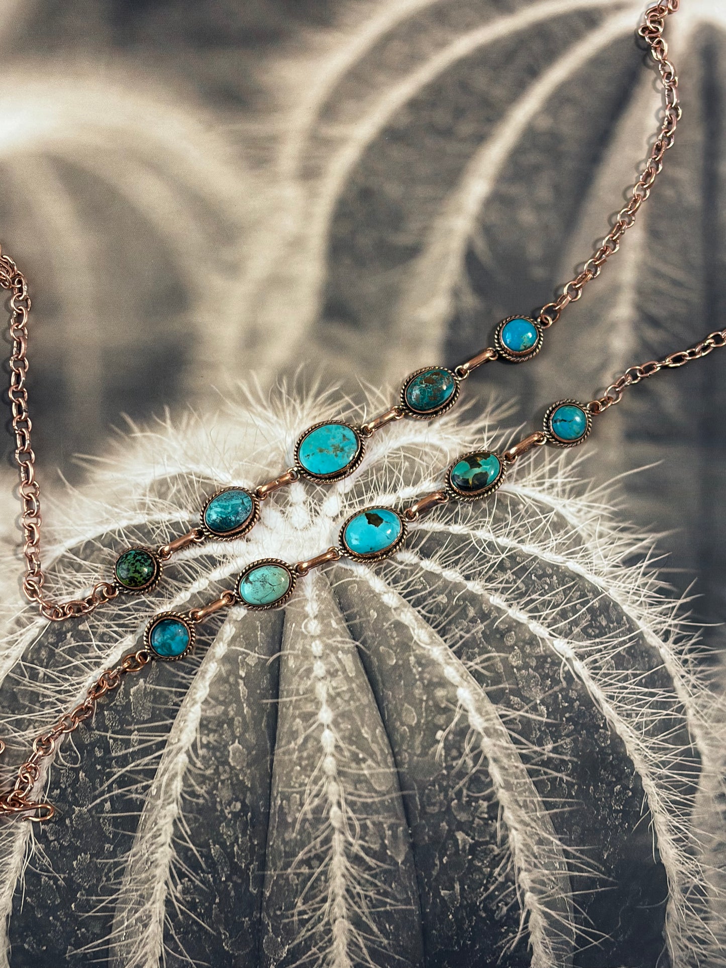 COPPER - 5 Stone Choker Necklaces