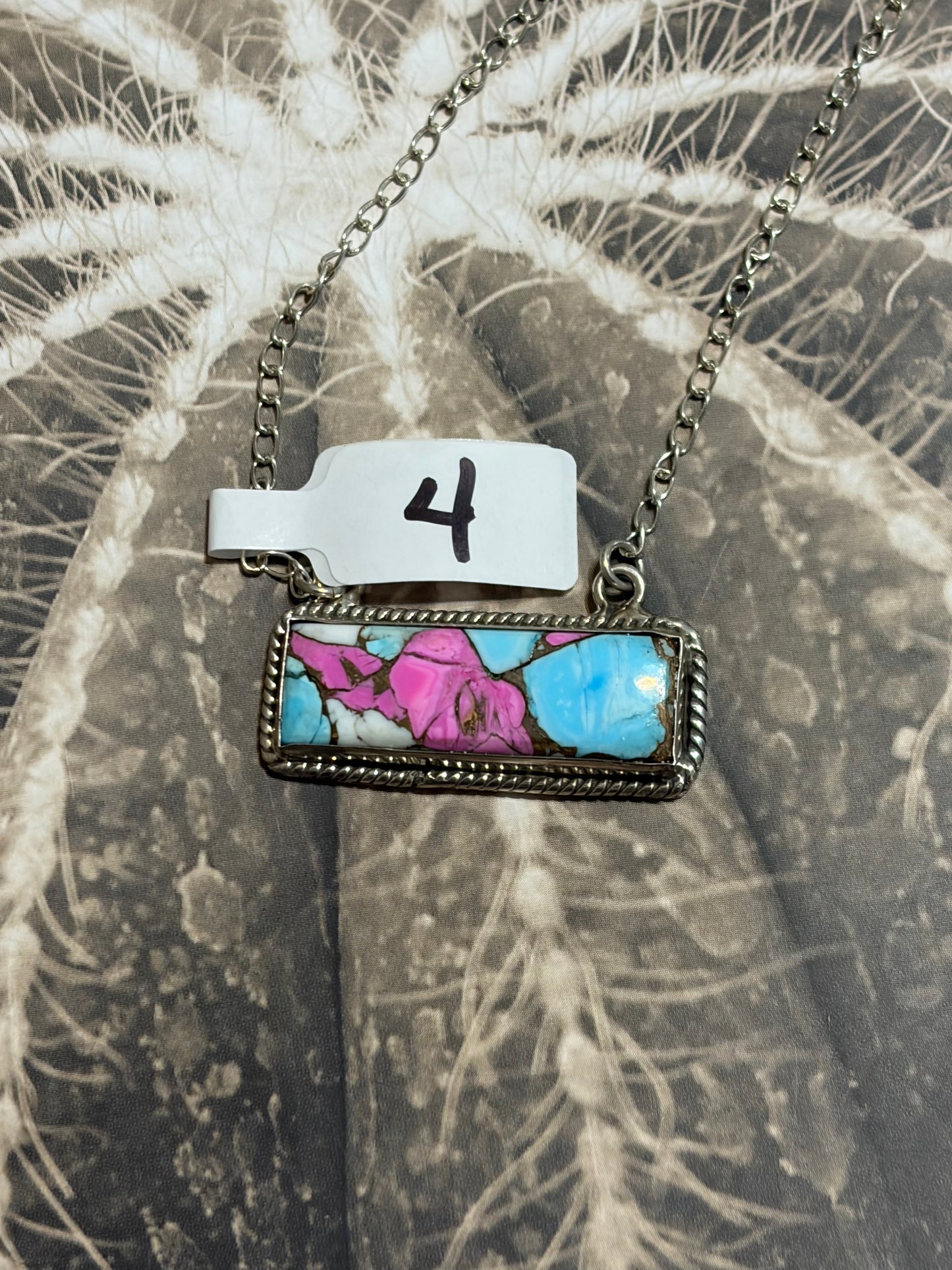 Cotton Candy Dahlia Bar Necklace