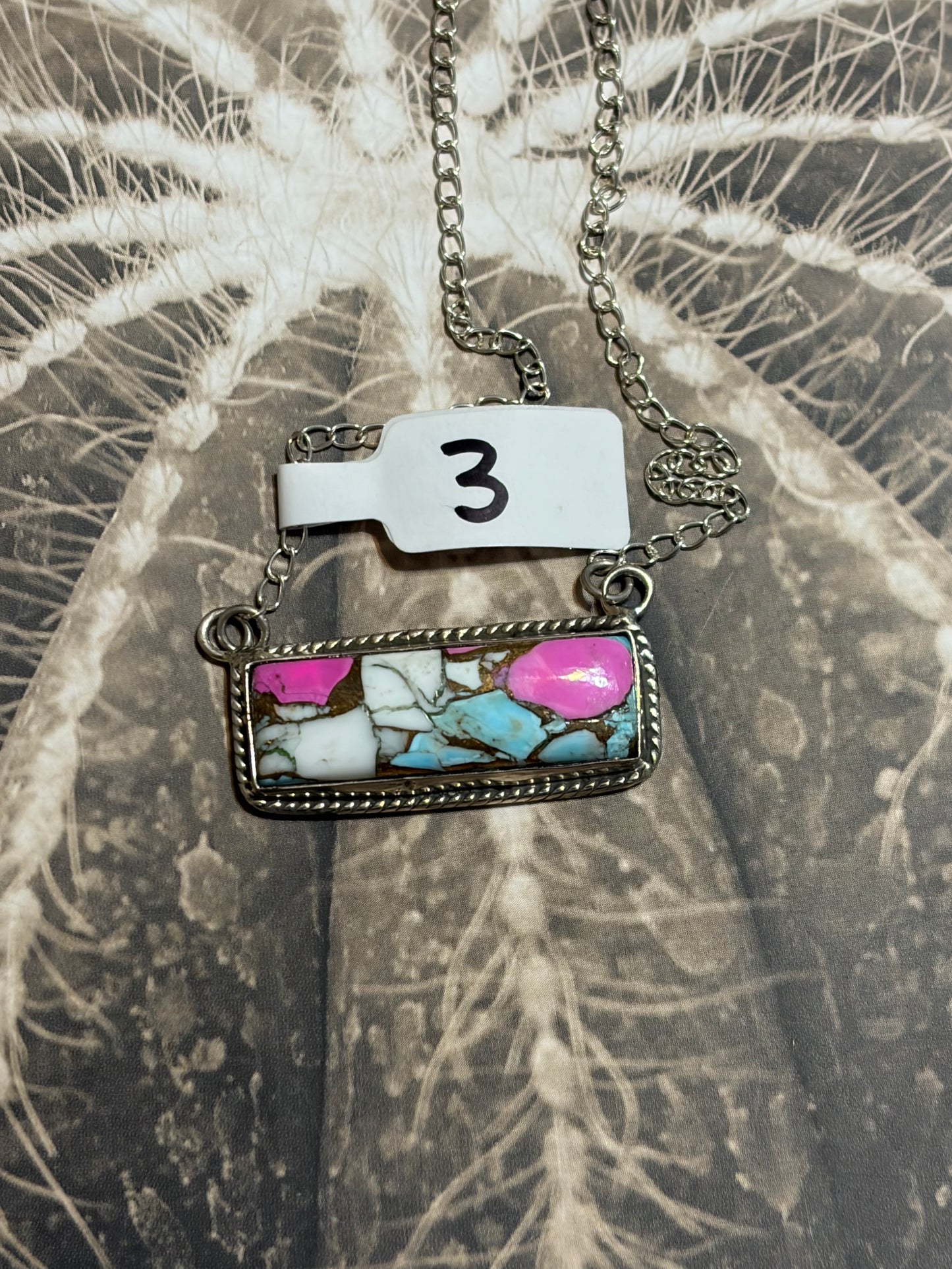 Cotton Candy Dahlia Bar Necklace