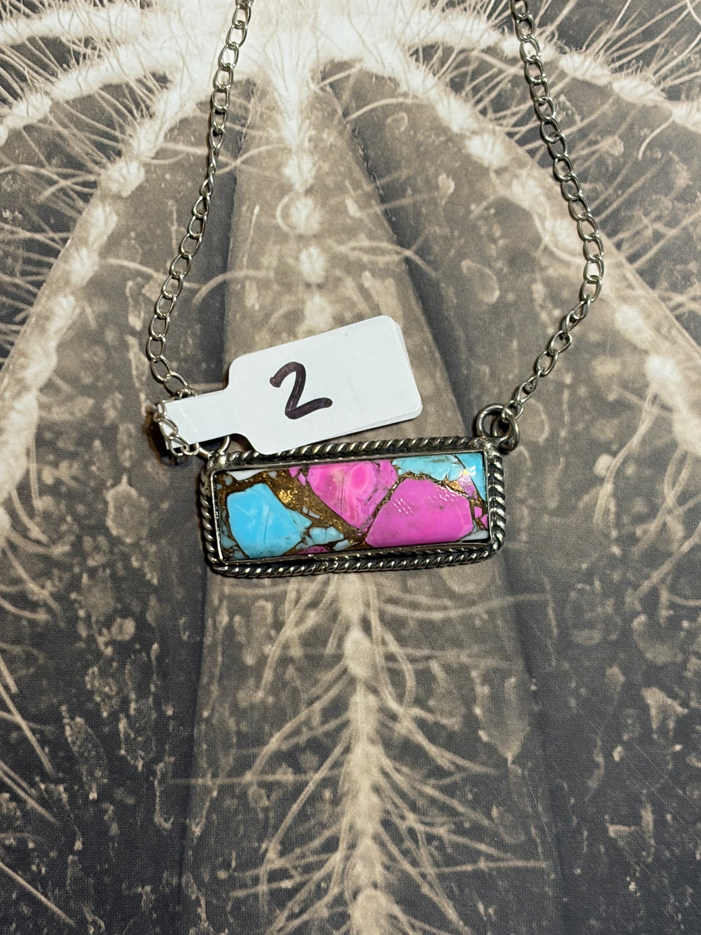 Cotton Candy Dahlia Bar Necklace