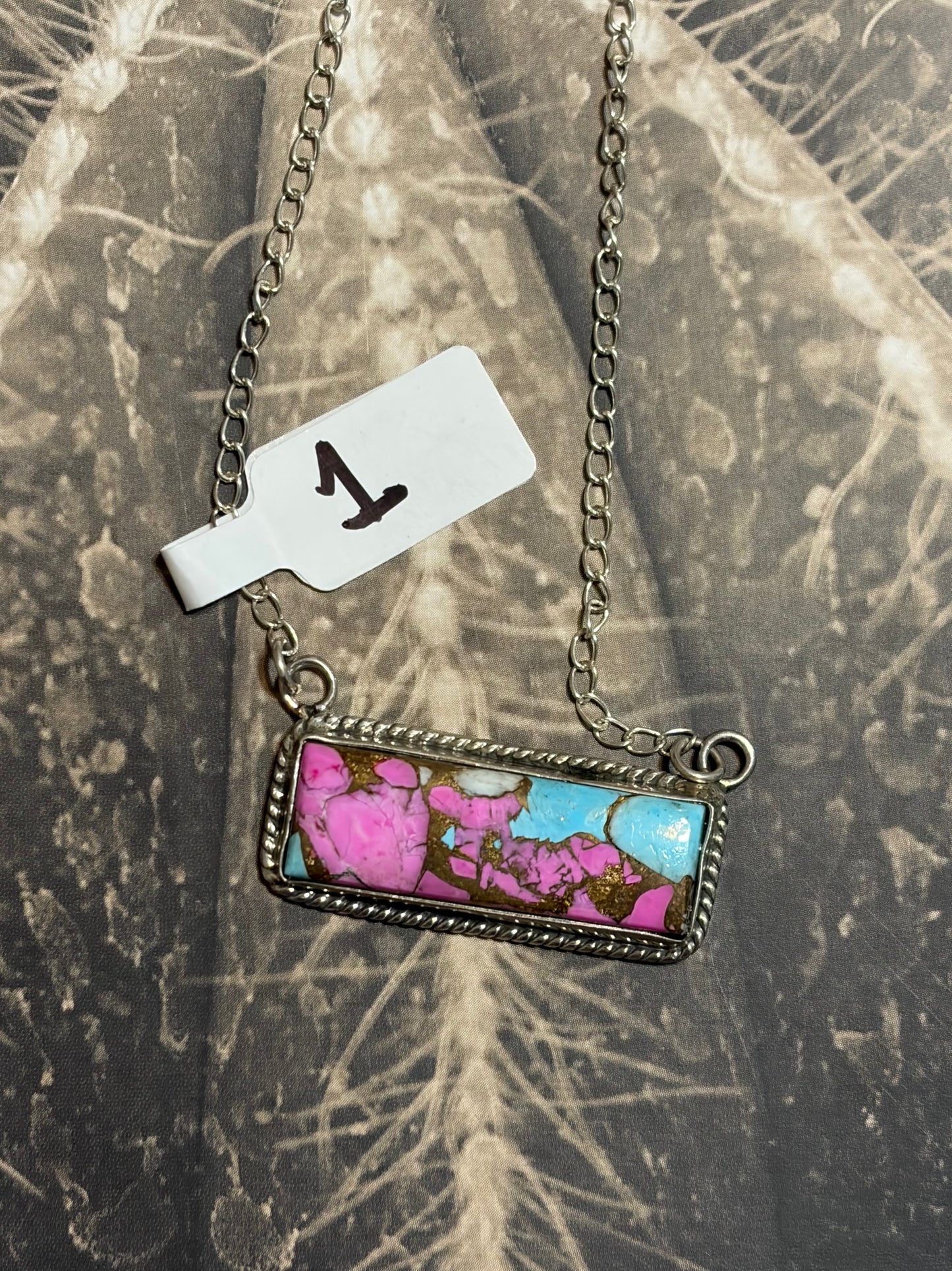 Cotton Candy Dahlia Bar Necklace