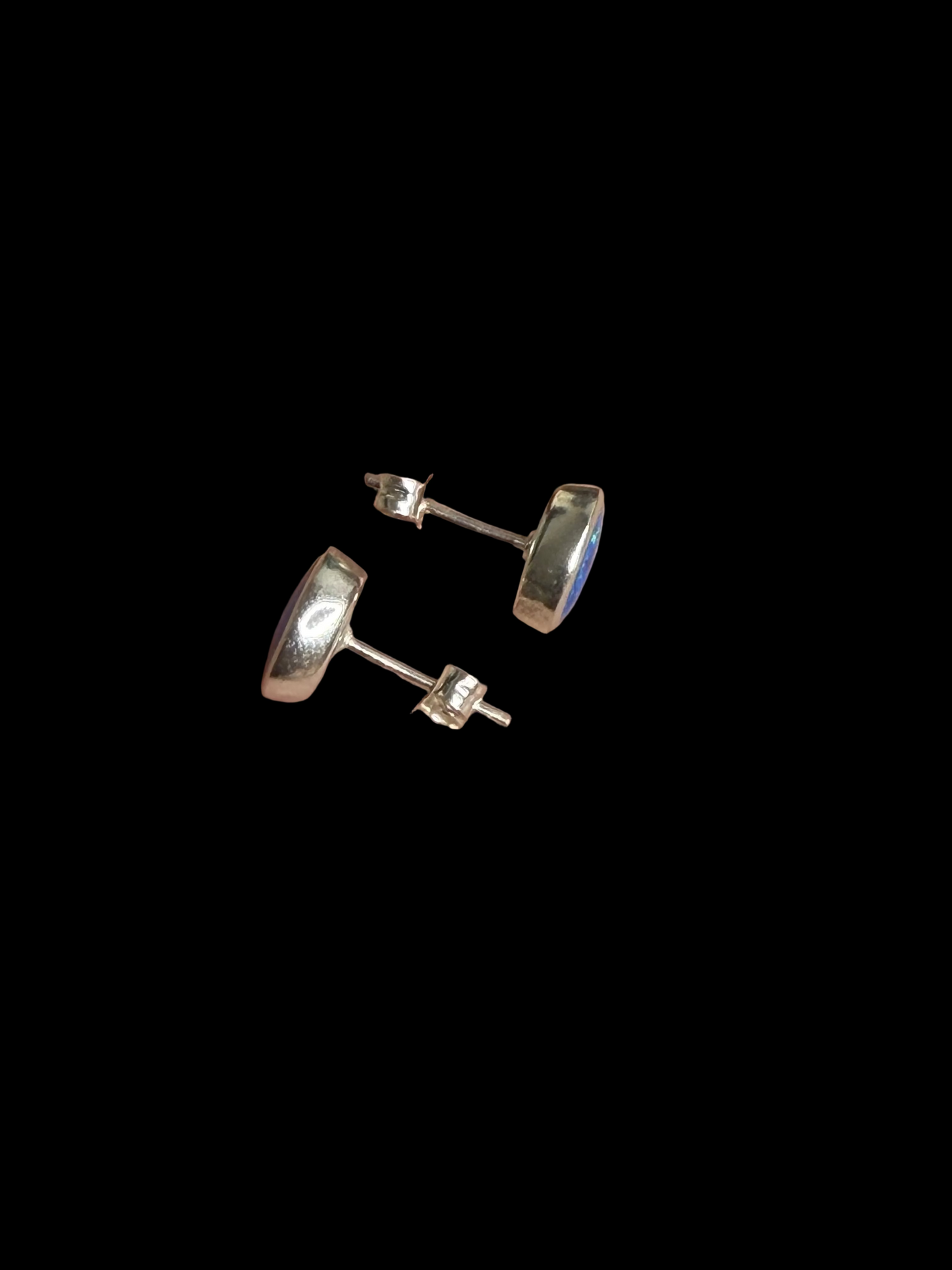 TAXCO Blue Lab Opal Stud Earrings