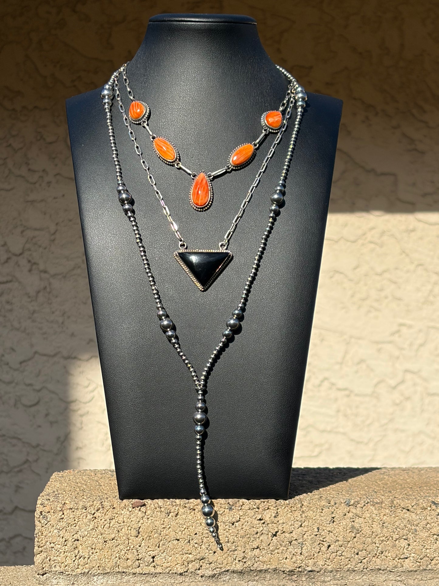 Handcrafted Orange Spiny Necklace