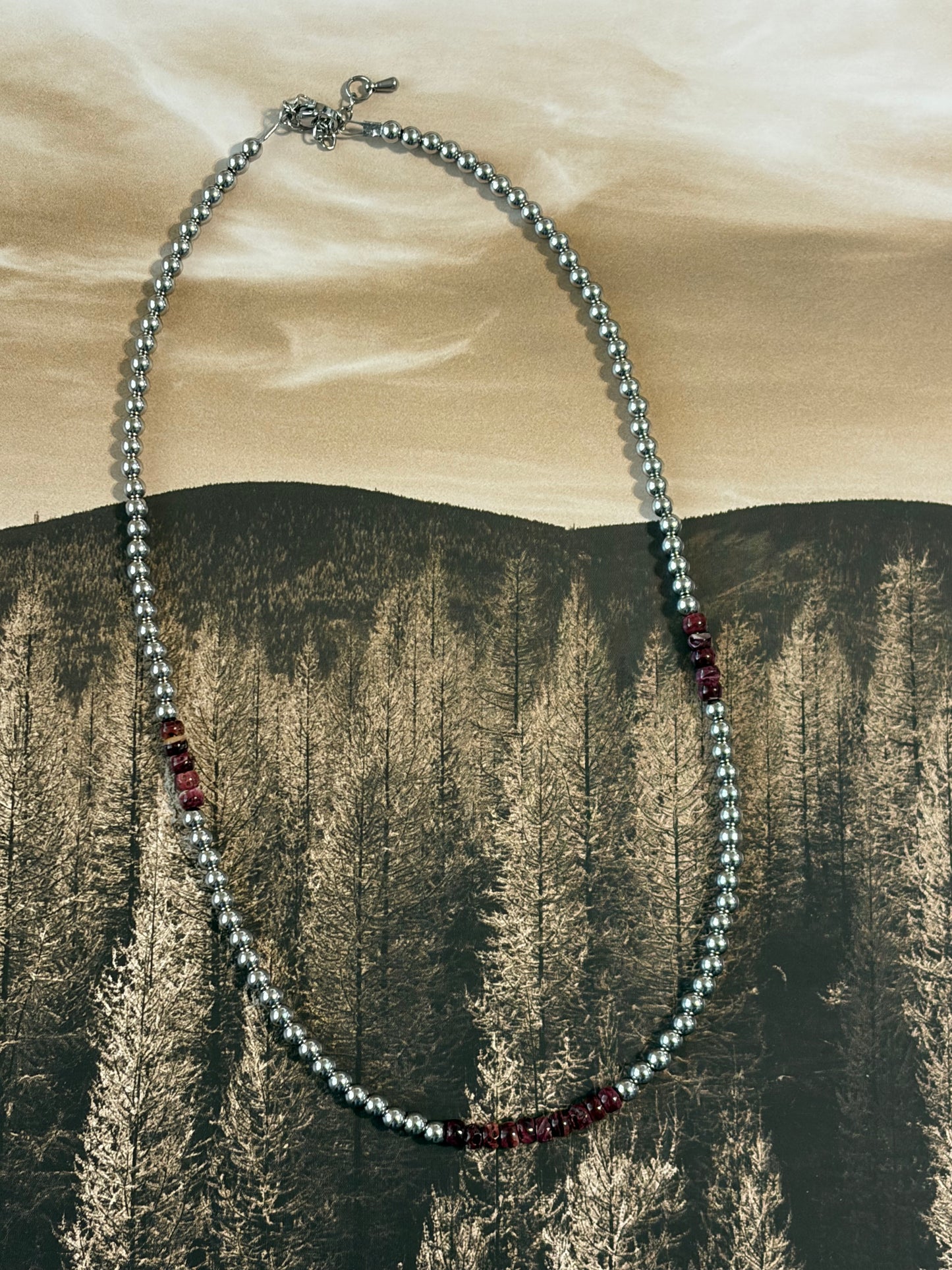 Desert Steel Purple Spiny Necklace