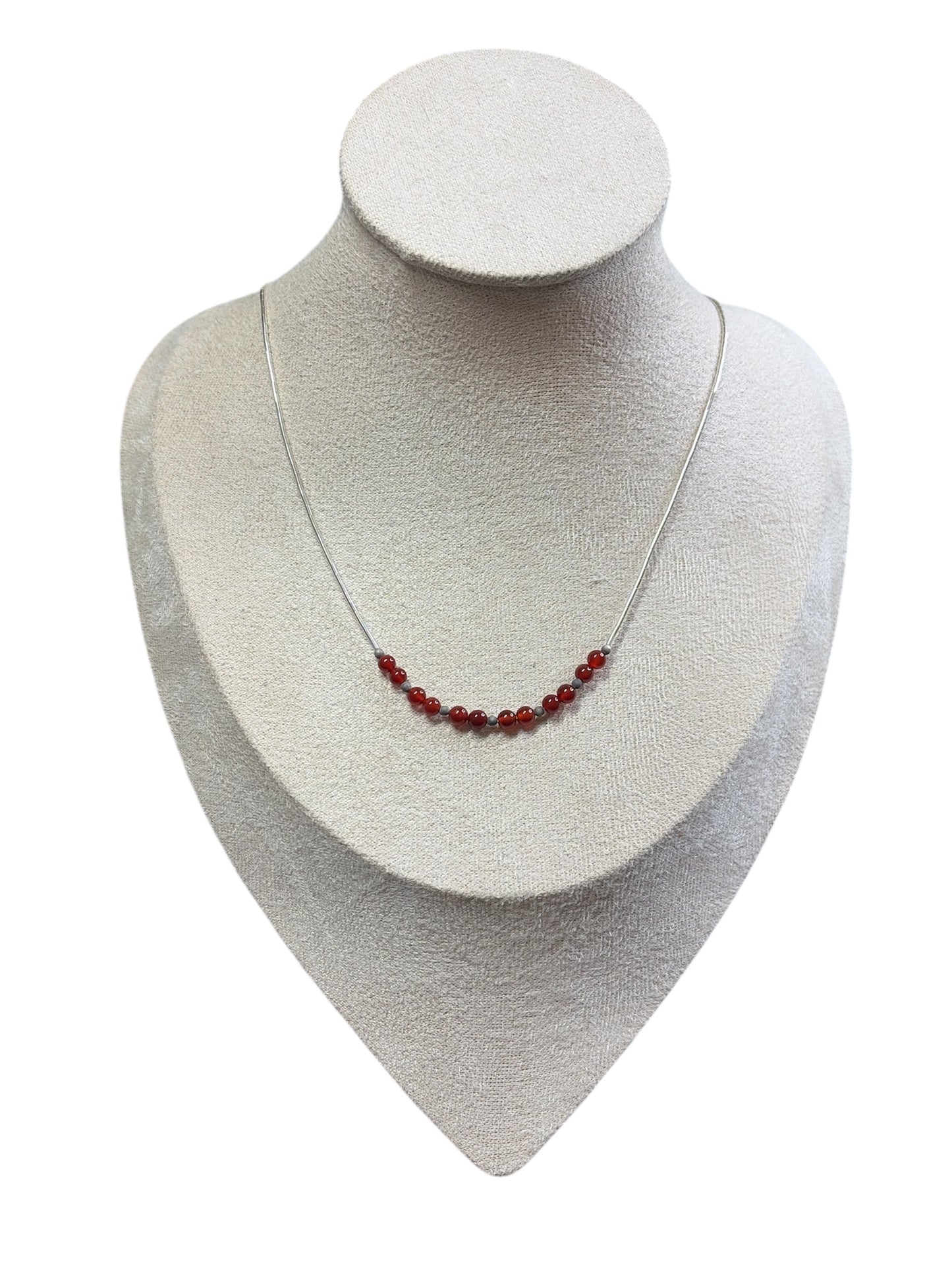 16” Liquid Silver & Natural Stone Necklaces