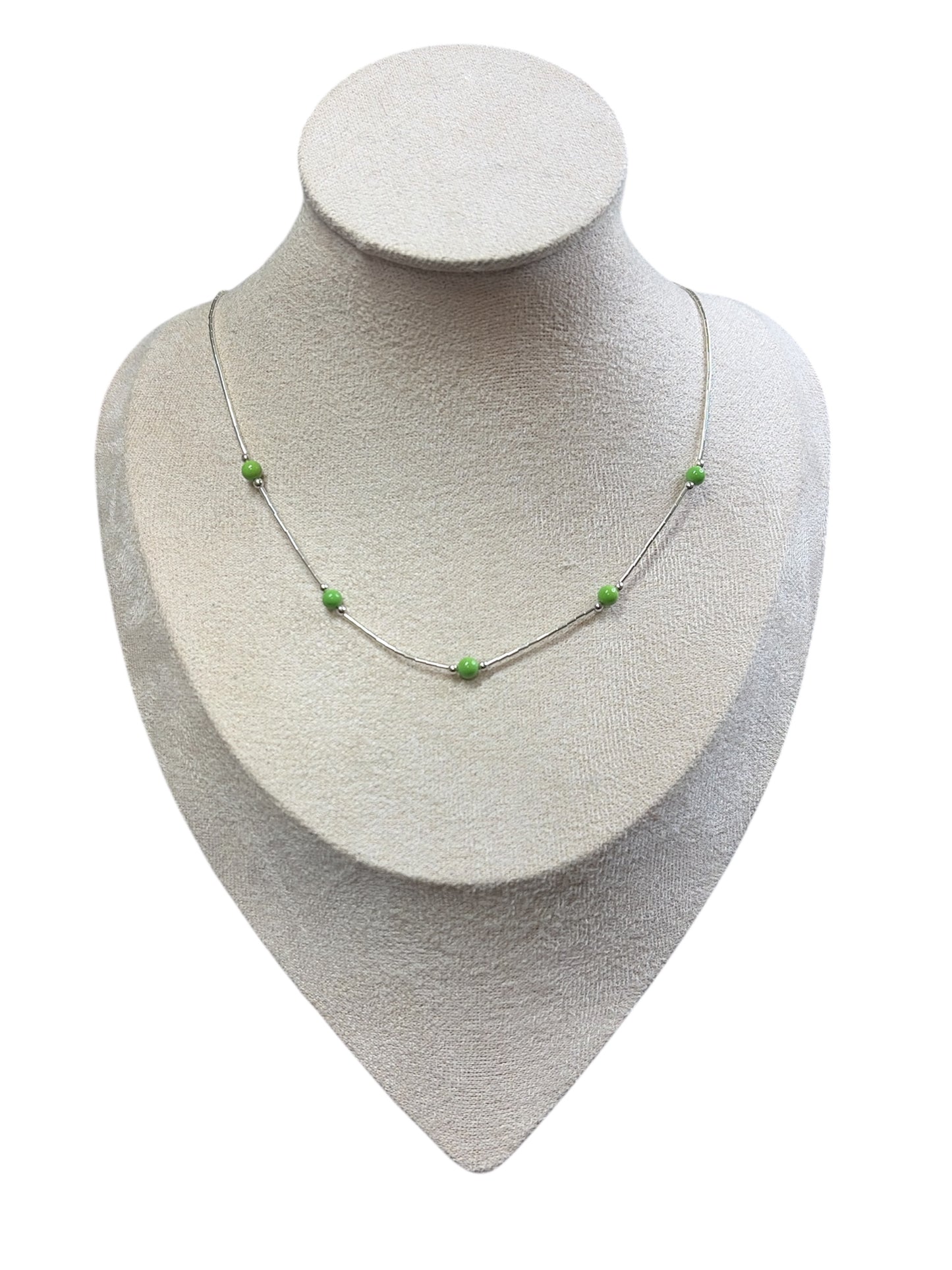 16” Liquid Silver & Natural Stone Necklaces