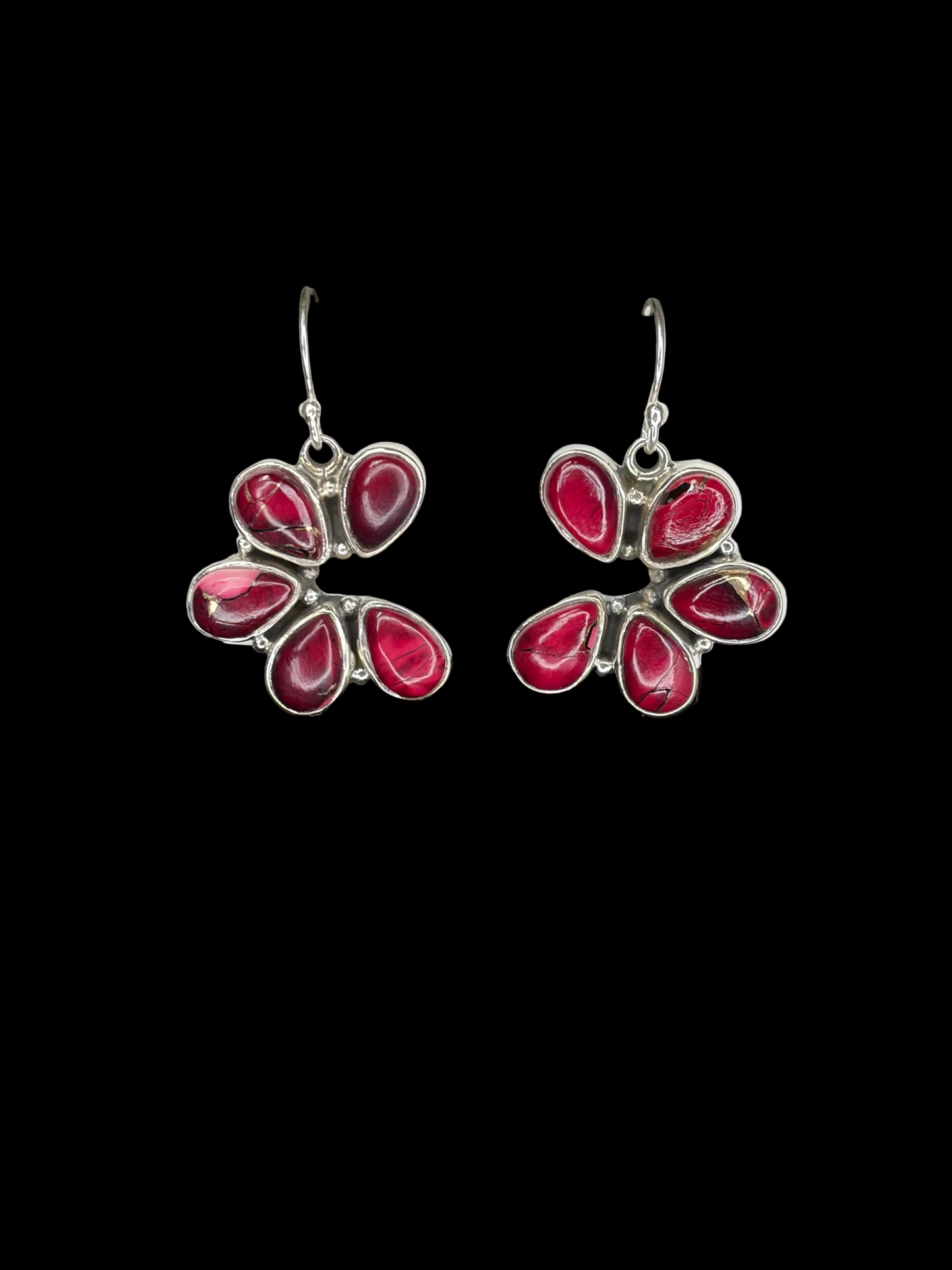 Red Dahlia Naja Style Earrings