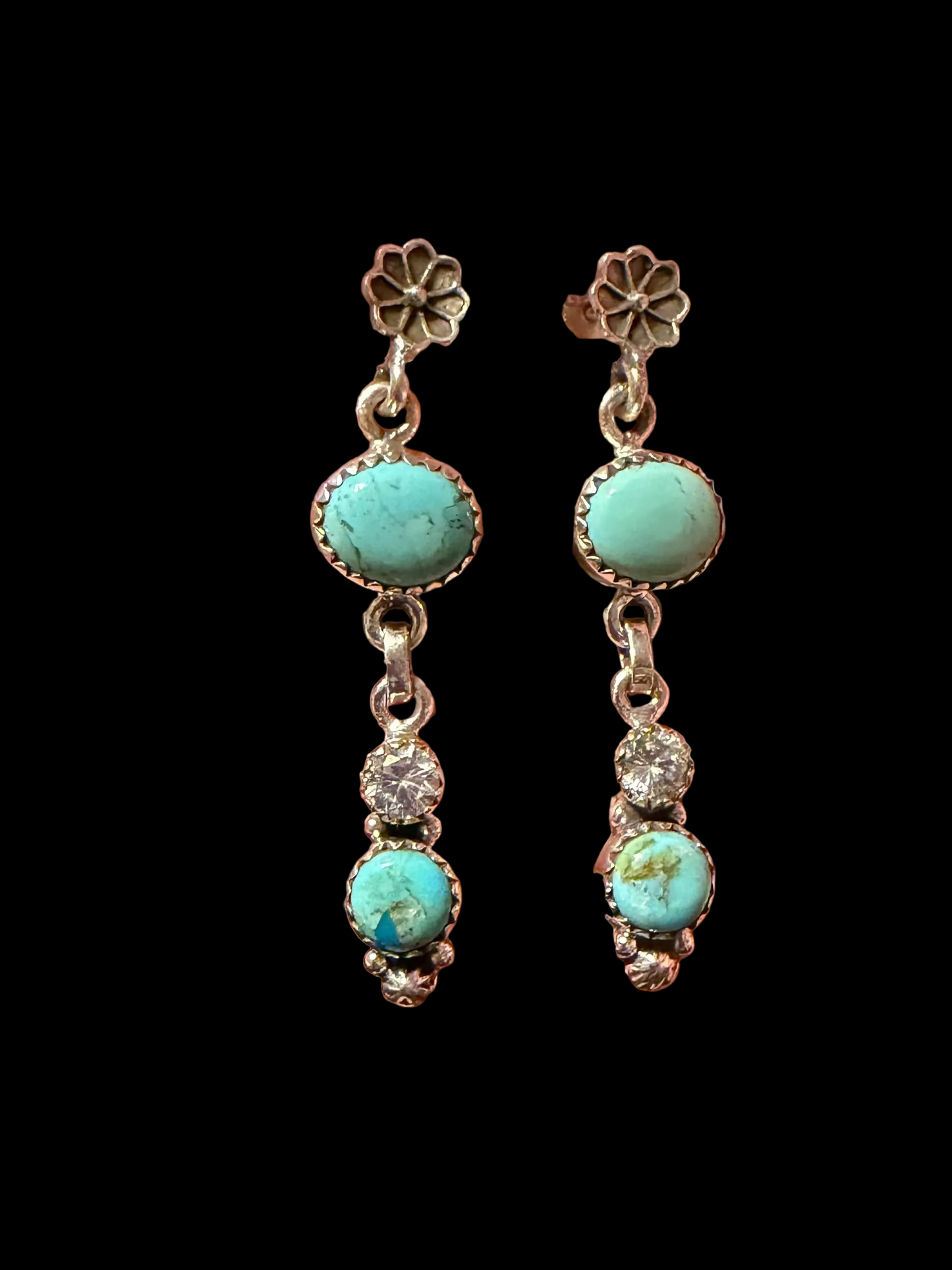 Turquoise & CZ Statement Earrings