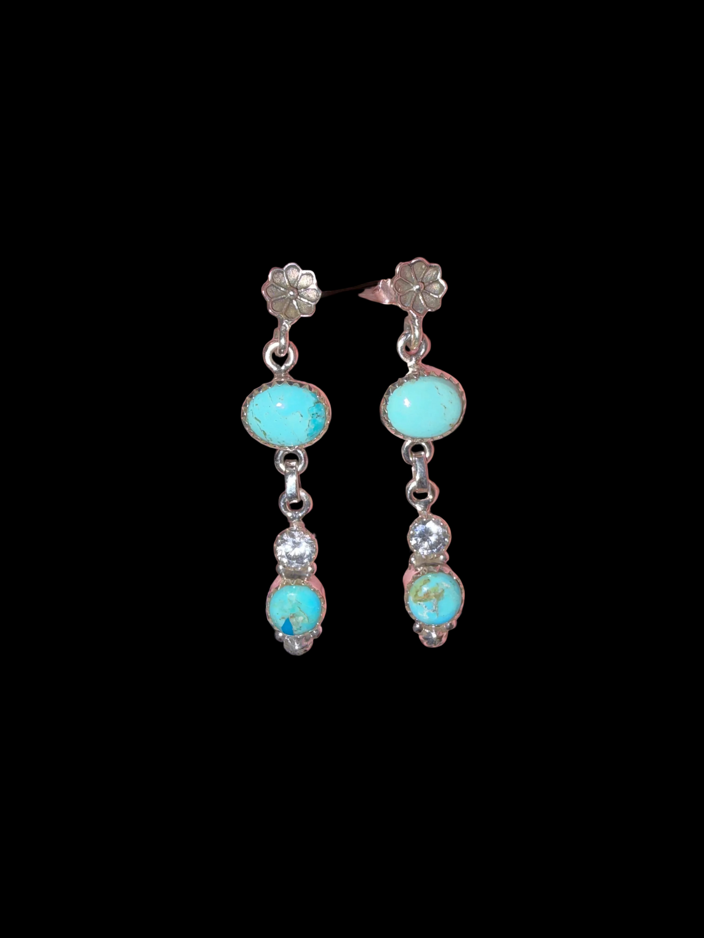 Turquoise & CZ Statement Earrings