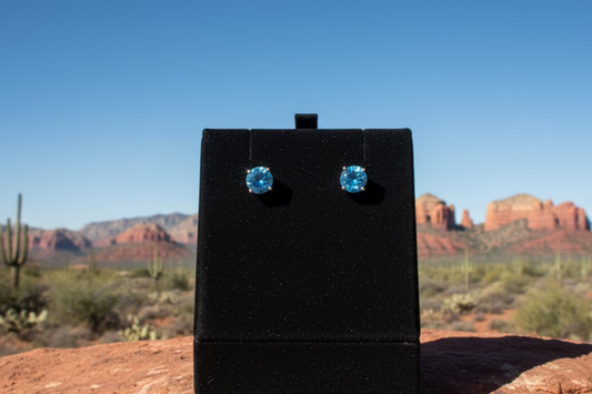 Prong Set London Blue Topaz Rose Gold Over Sterling