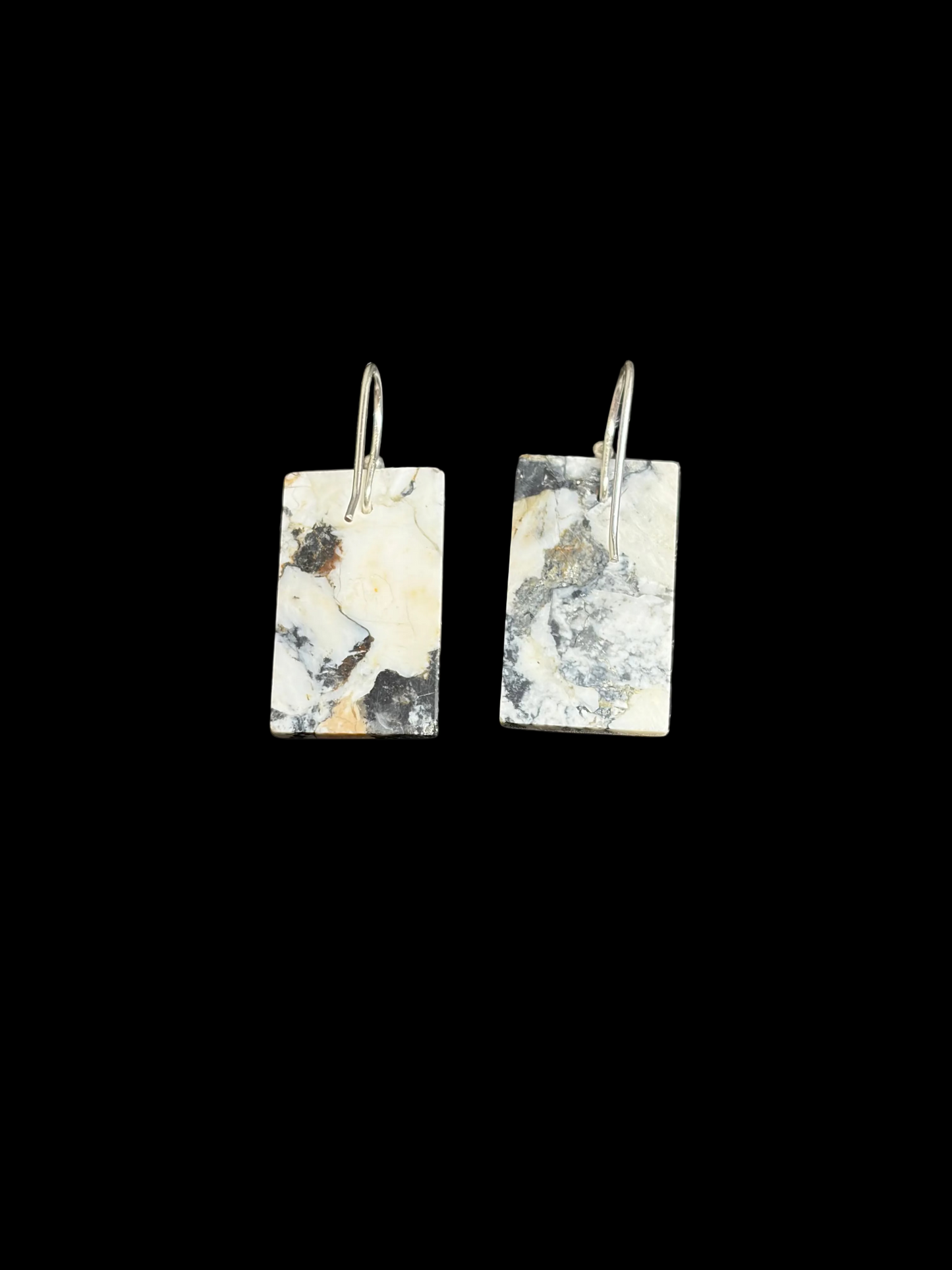White Buffalo Slab Earrings