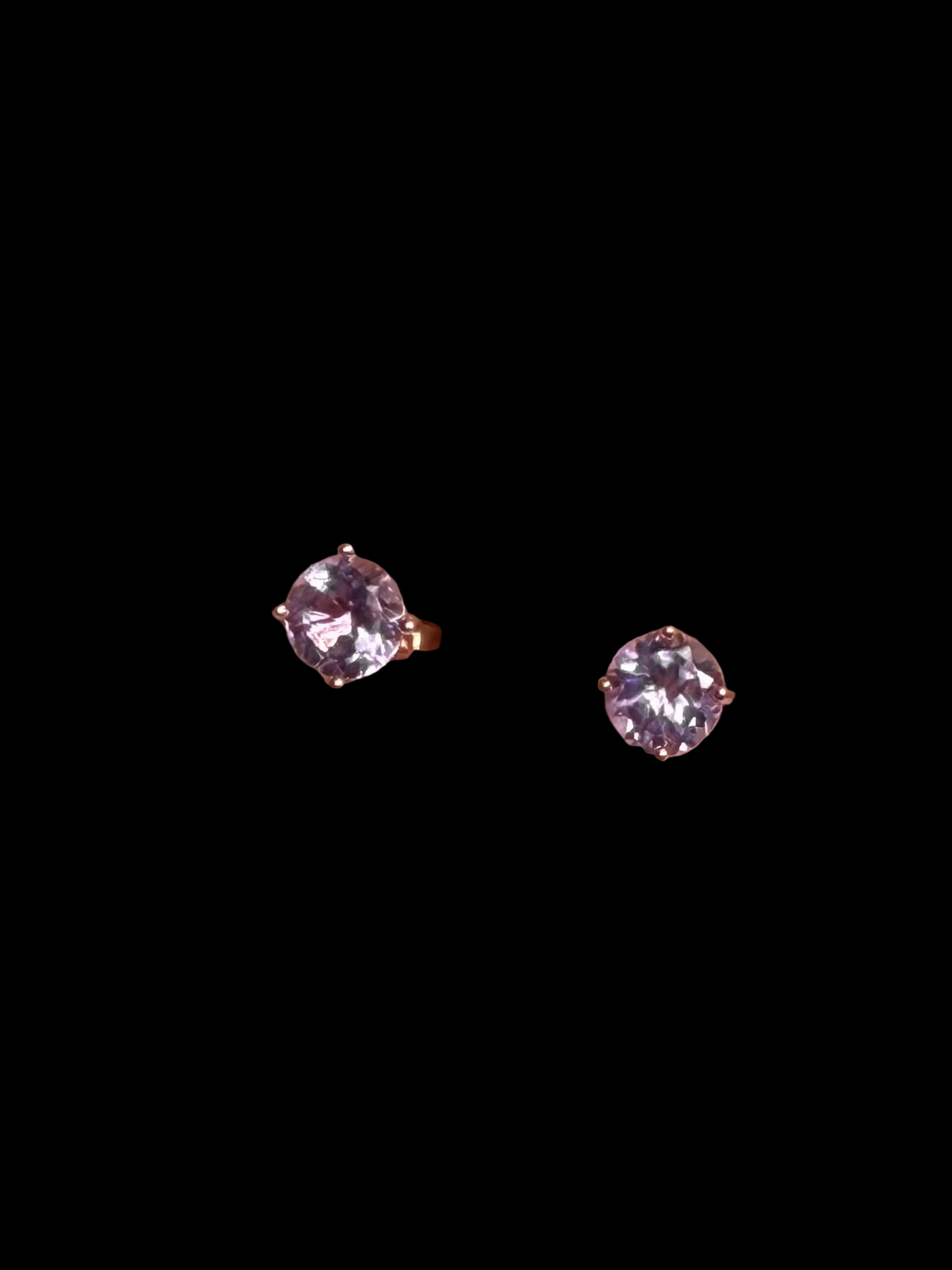 Genuine Amethyst Rose Gold Over Sterling Earrings