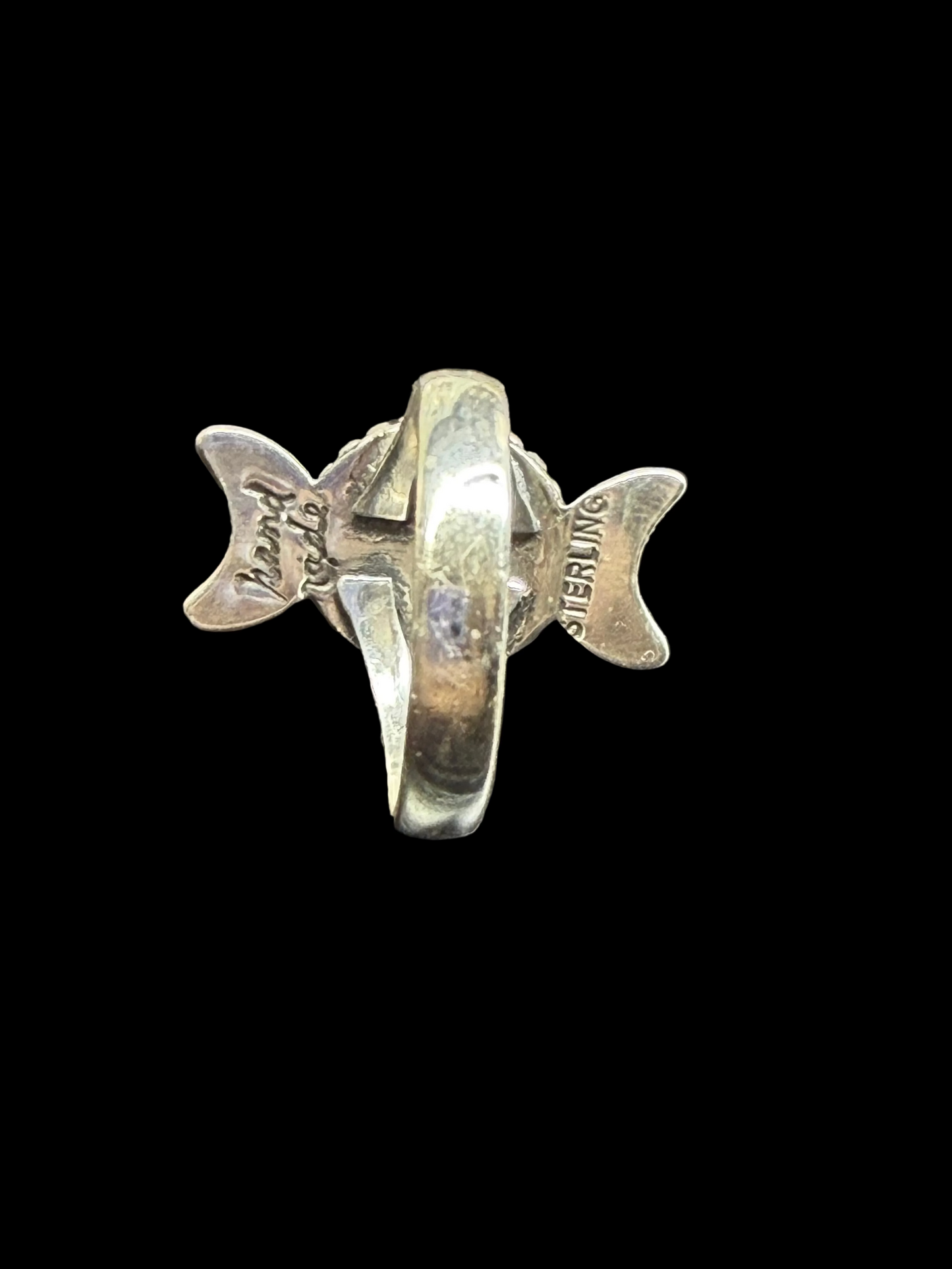 Handcrafted Crescent Moon Kingman Turquoise Ring - size 7