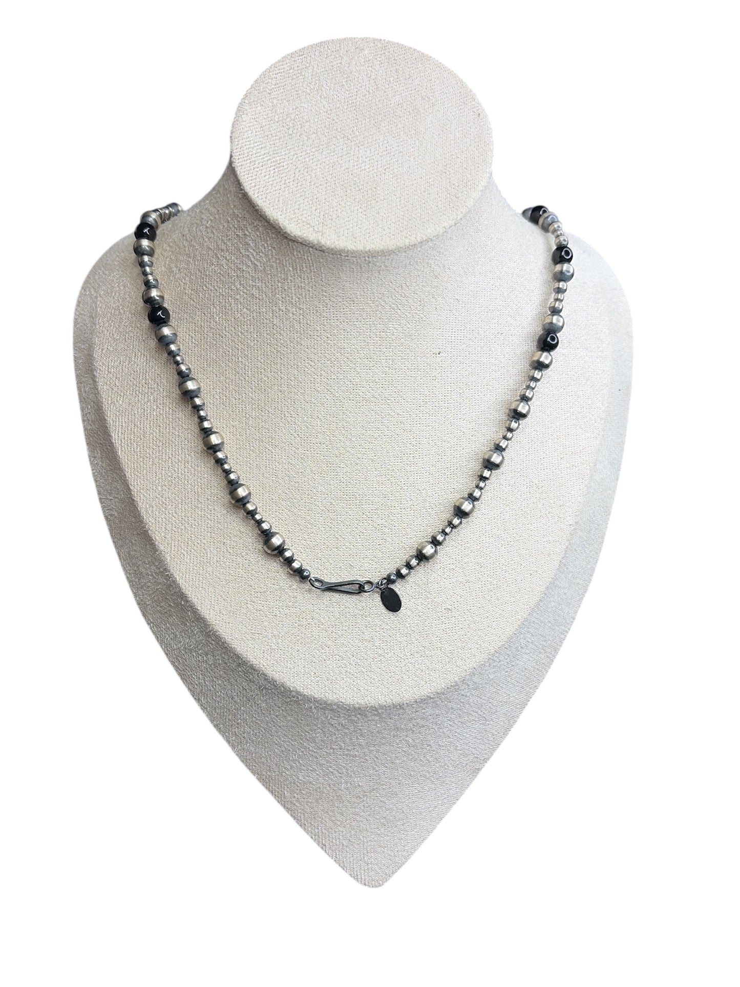 Black Onyx & Desert Beads Necklace - 18”
