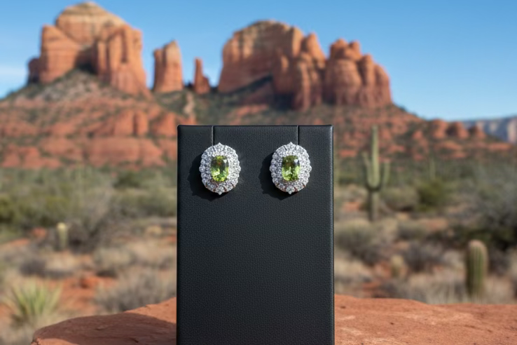 Peridot Statement Earrings
