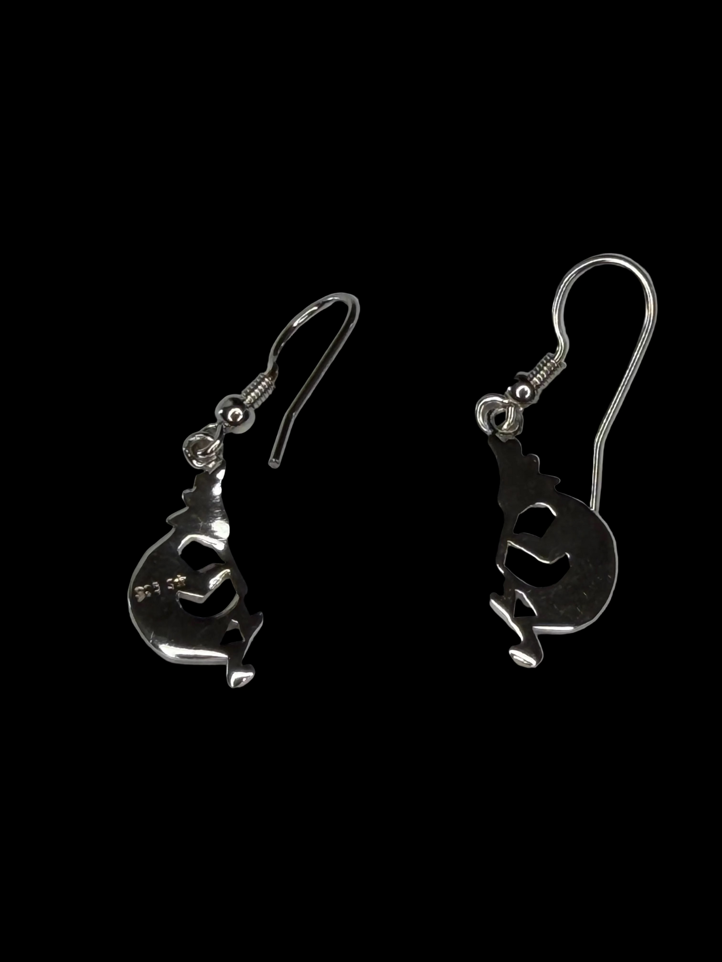 Turquoise inlaid Kokopelli Earrings