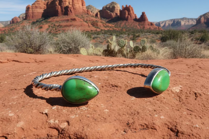 Green Mojave Turquoise Cuff