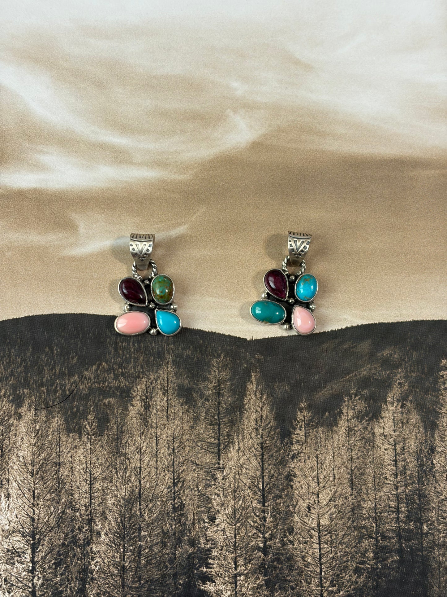 Handcrafted Multi-Stone Cluster Pendants