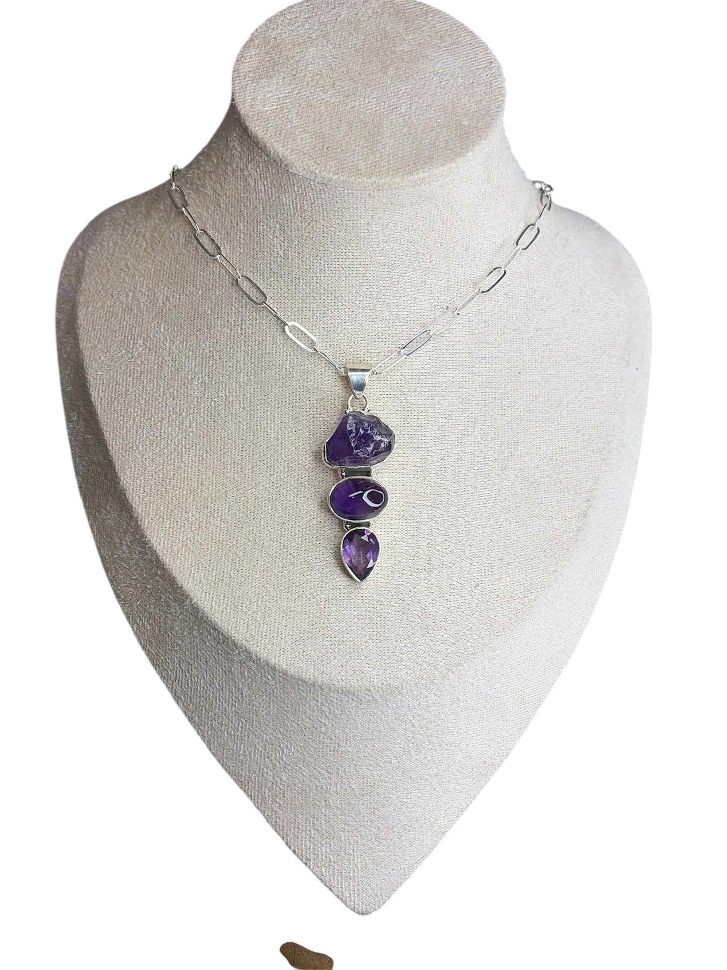Triple Amethyst Pendant