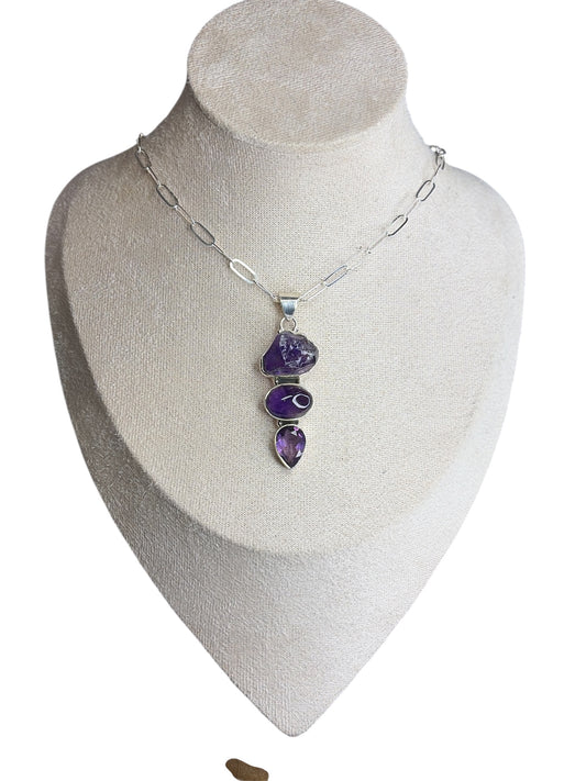 Triple Amethyst Pendant