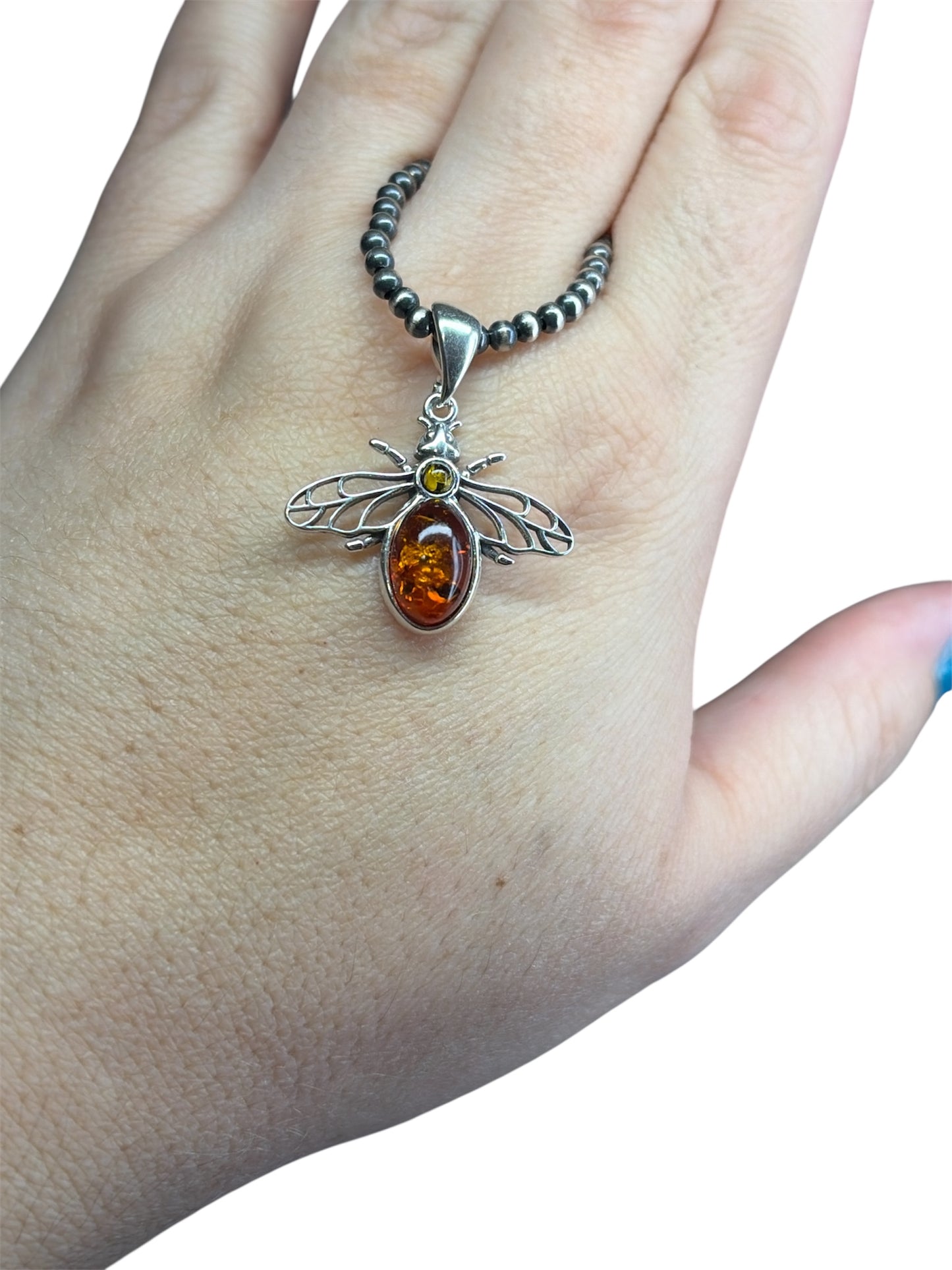 Genuine Amber Bee Pendant