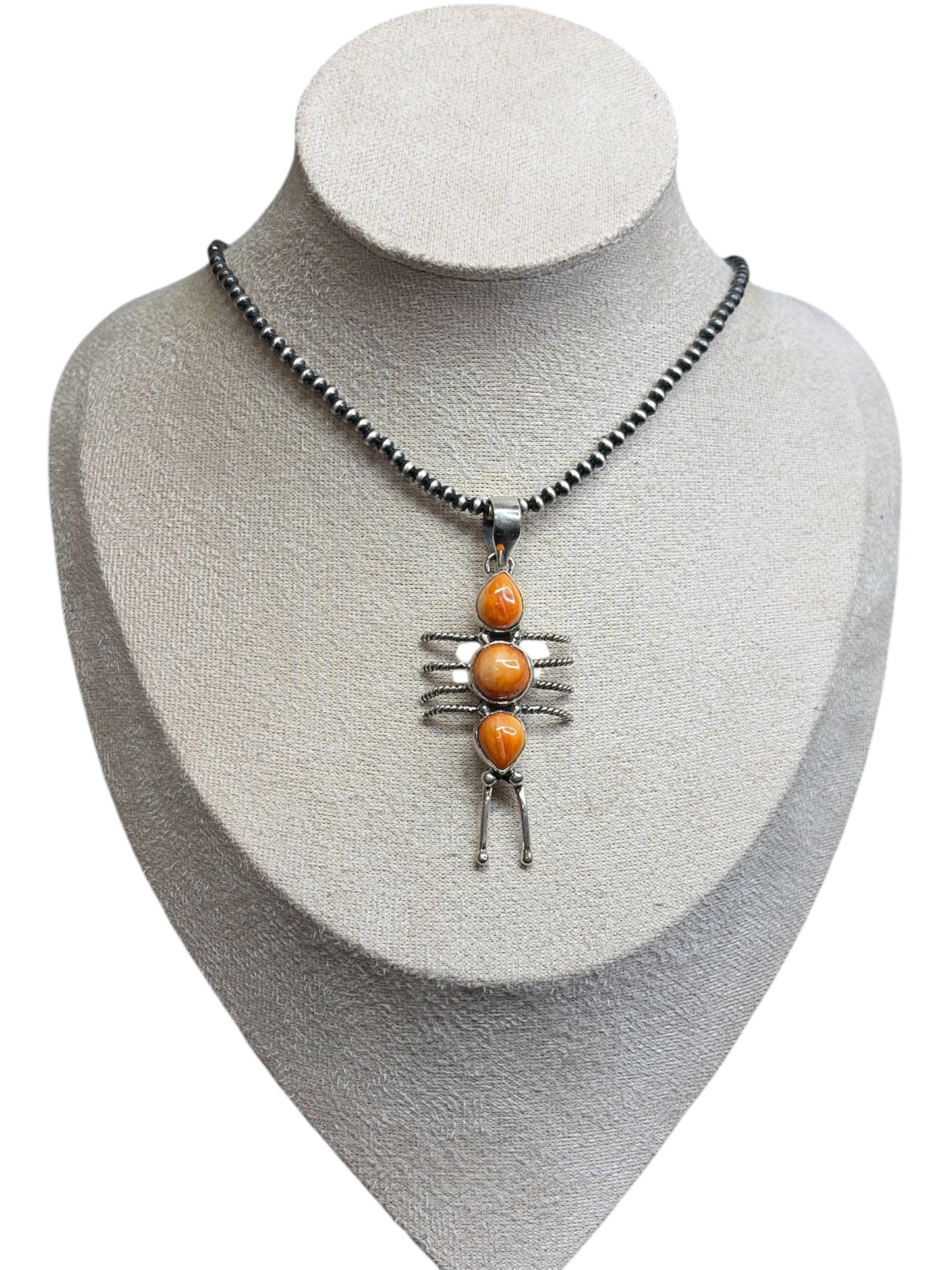 Orange Spiny Insect Pendant