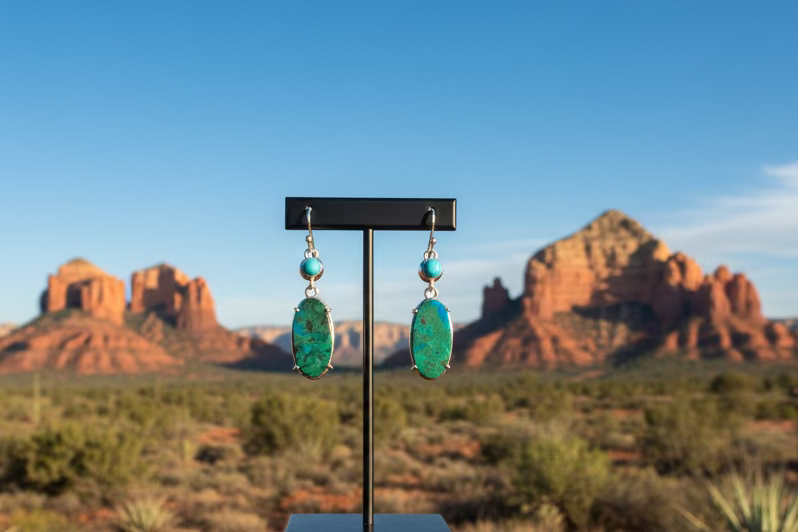 Chrysocolla & Turquoise Dangle Earrings