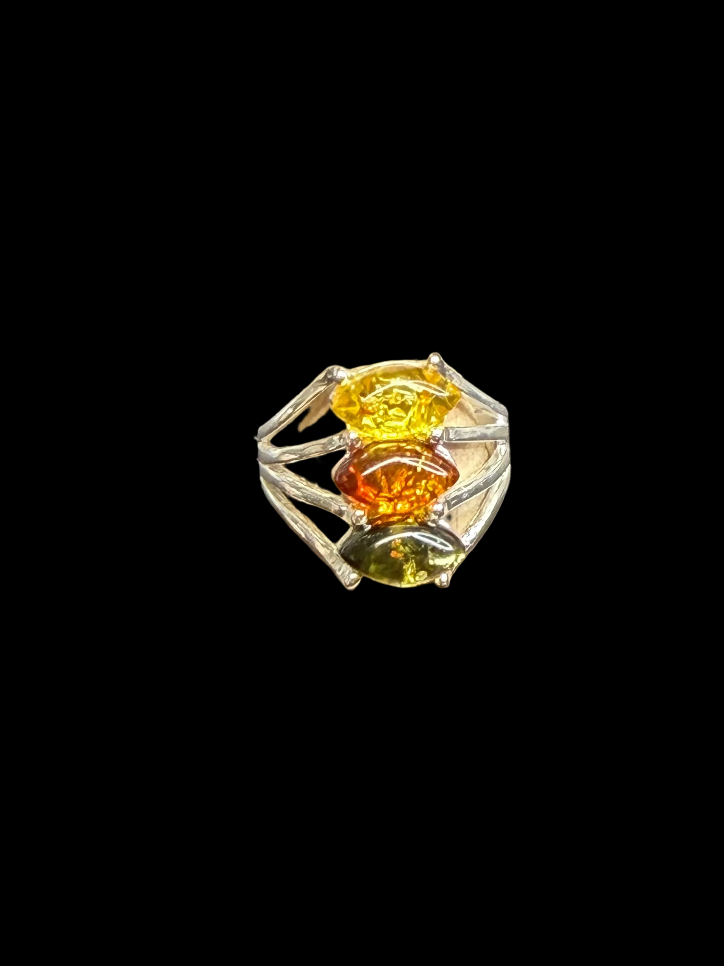 Triple Amber Ring - size 5.5