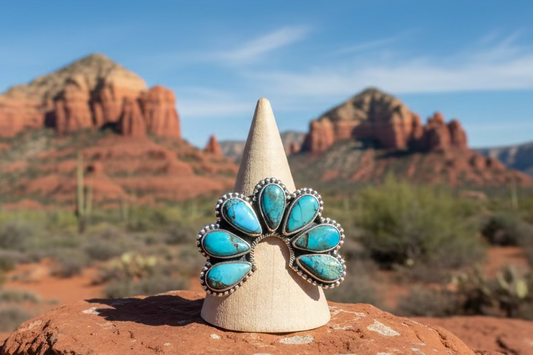 Mohave Turquoise Naja Ring - size 10.5