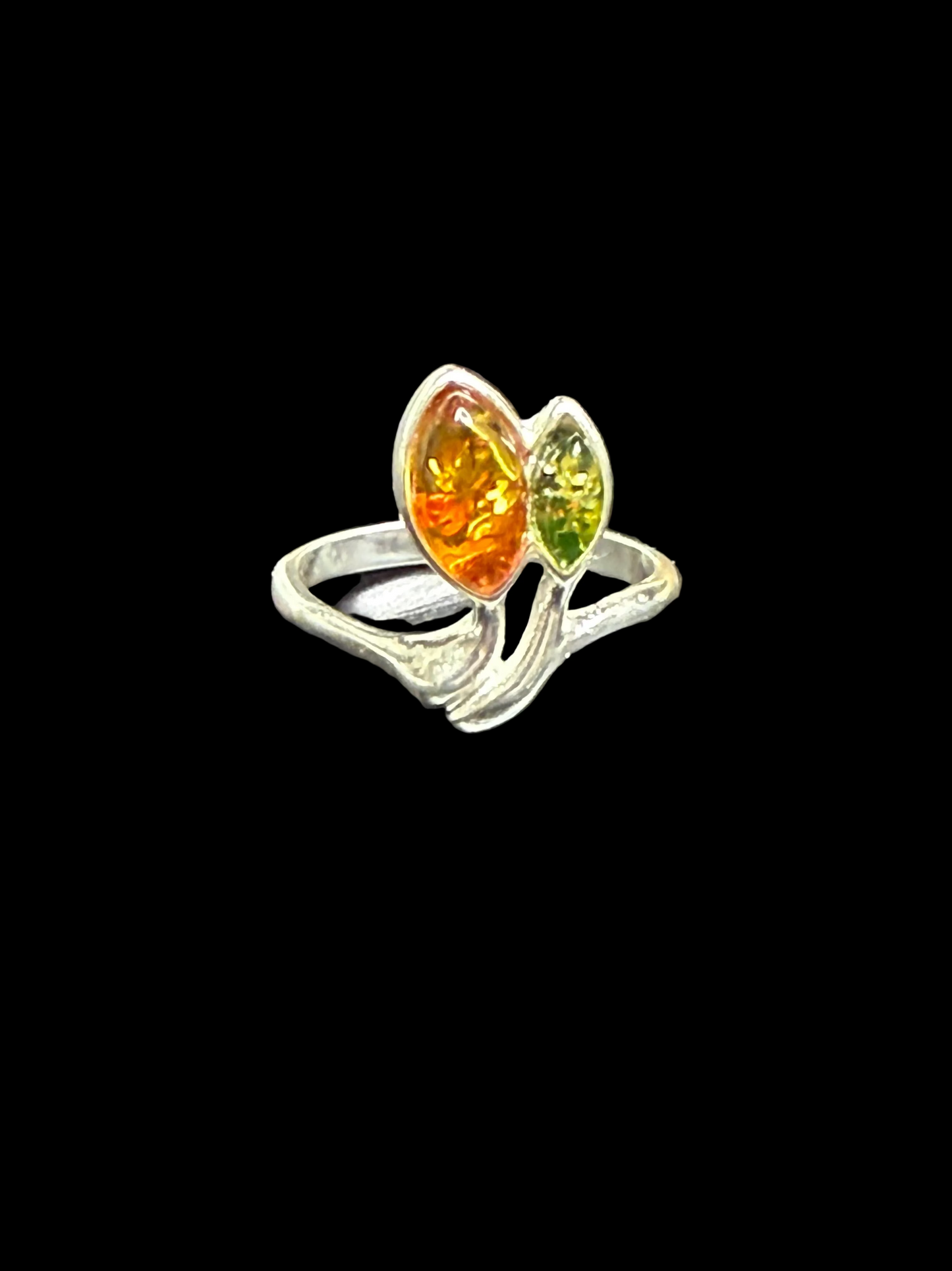 Double Amber Ring - size 6
