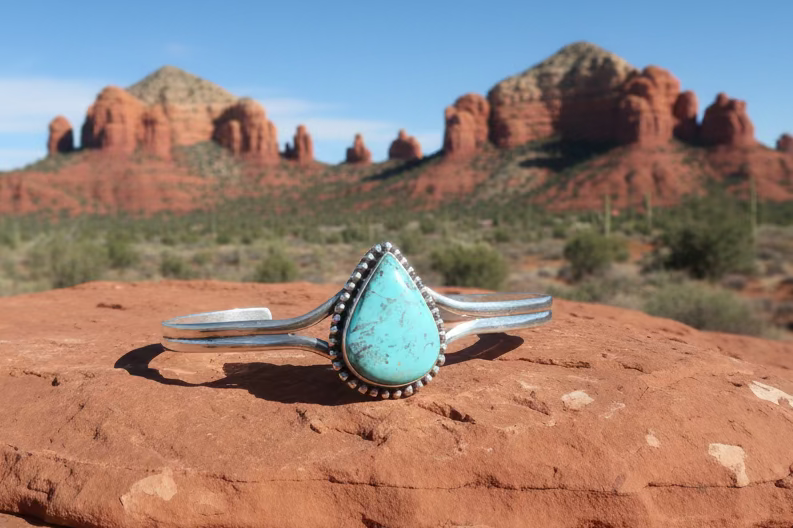Handcrafted Kingman Turquoise Cuff