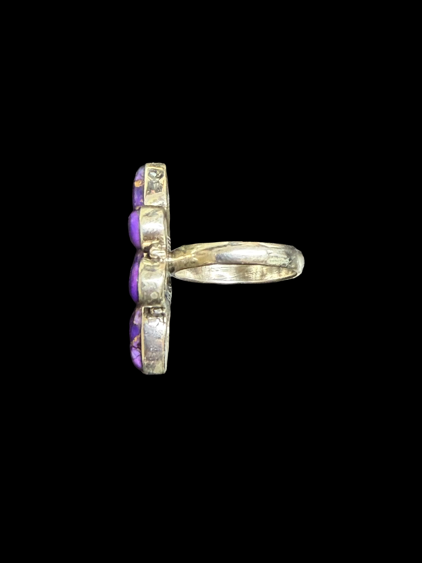 Purple Dahlia Cluster Ring - size 5