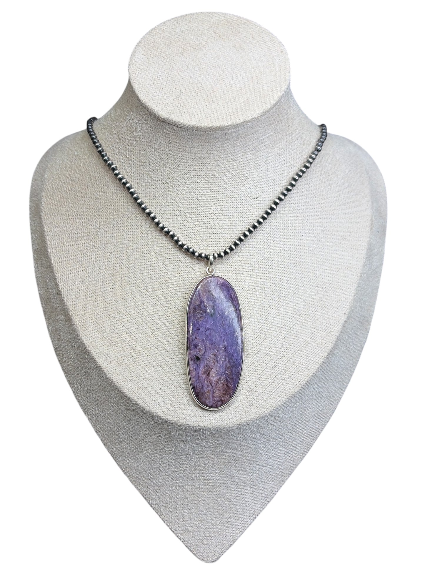 Natural Charoite Statement Pendant