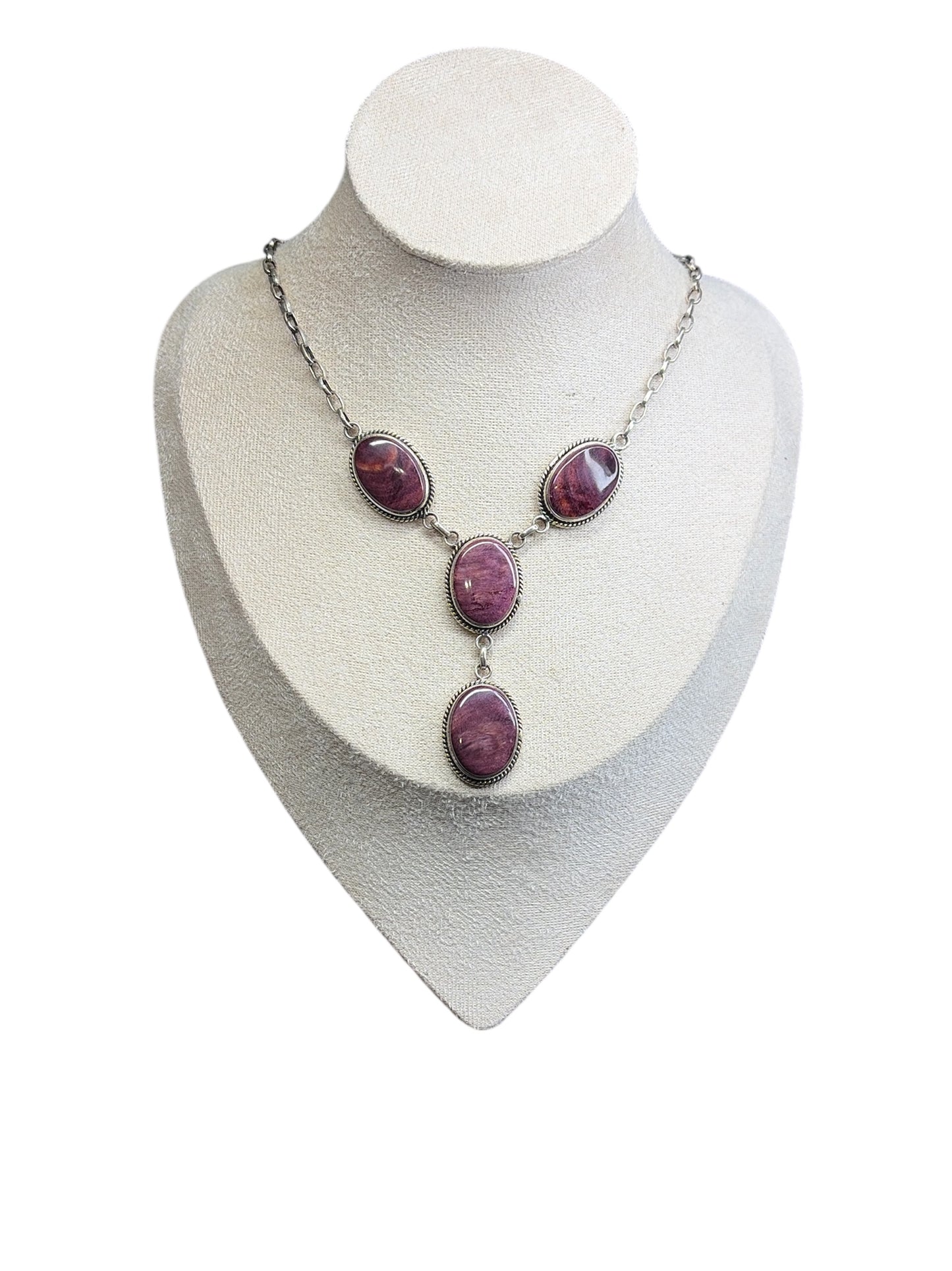 Handcrafted Purple Spiny Lariat Necklace
