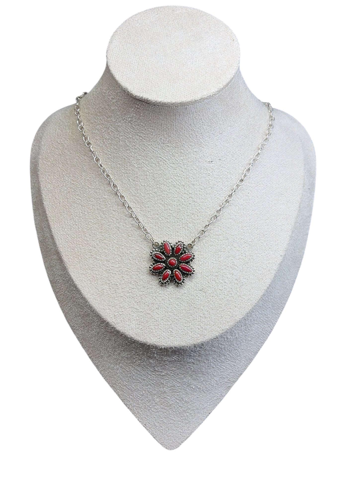 Italian Coral Cluster Necklace