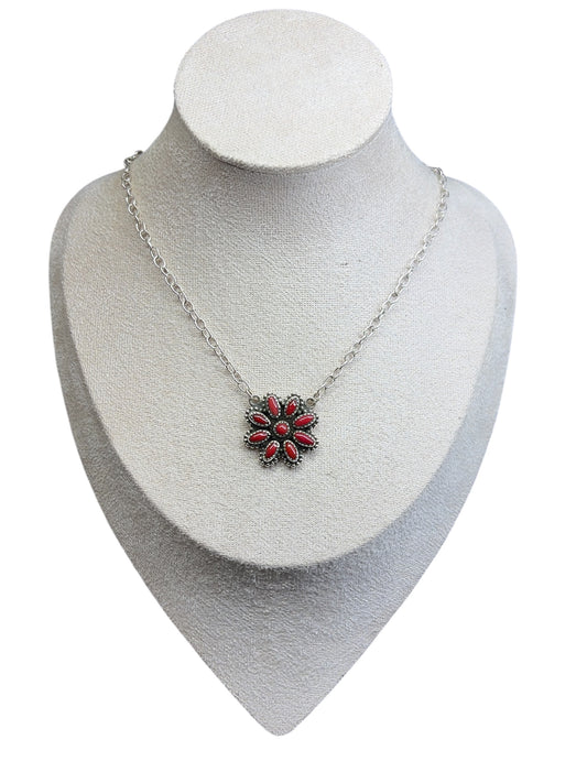 Italian Coral Cluster Necklace